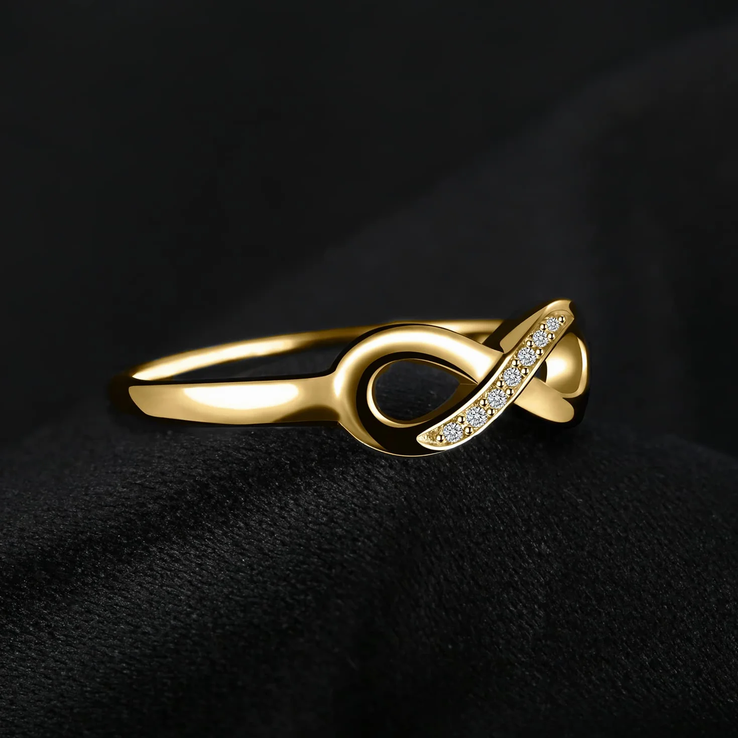 JewelryPalace pierścionek zaręczynowy nieskończoność srebro 925 cyrkonie różowe złoto