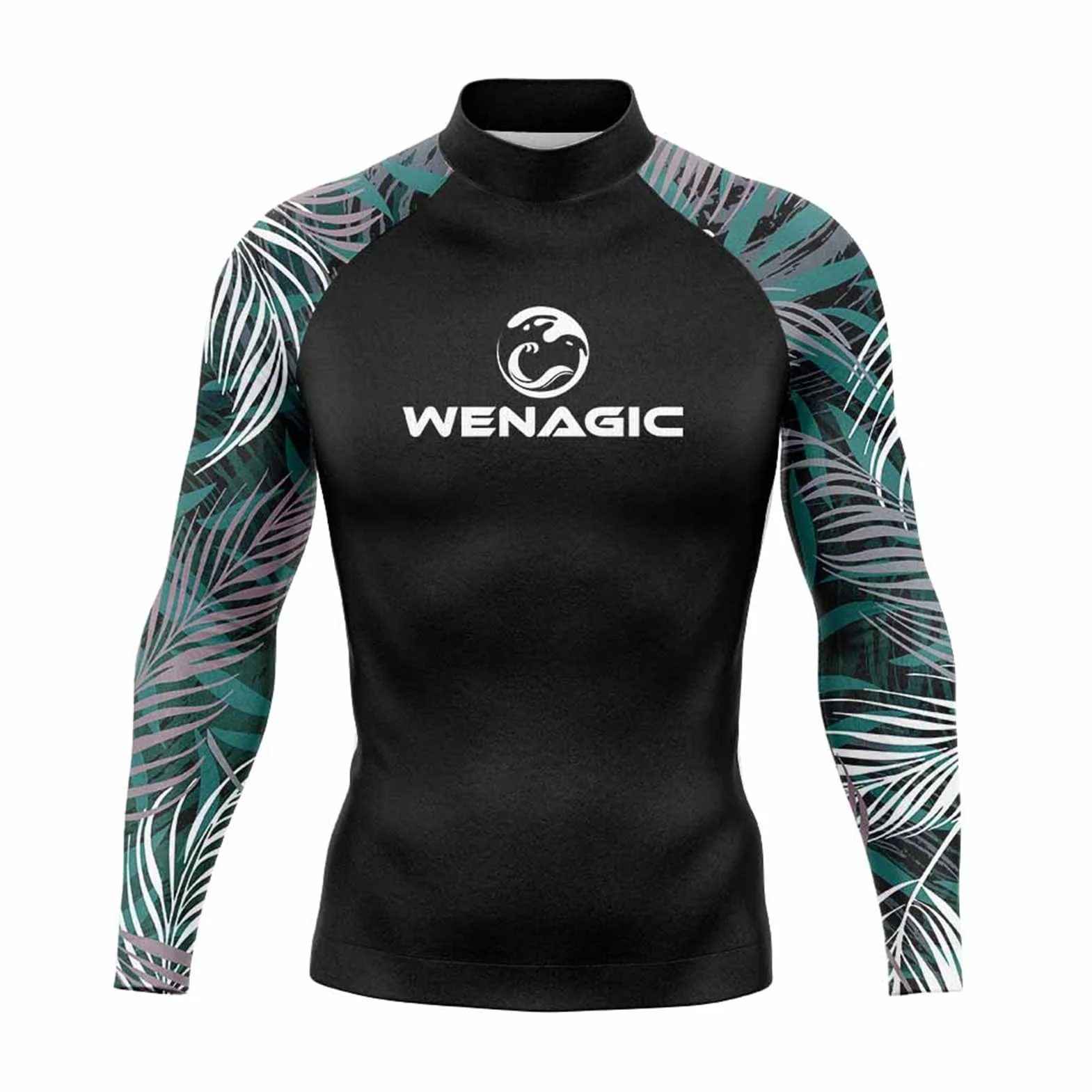 Męskie Surfowanie Nurkowanie Długi Rękaw UPF 50+ Baselayer Skins Performance Fit Kompresja Rash Guard Koszulki Siłownia Odzież