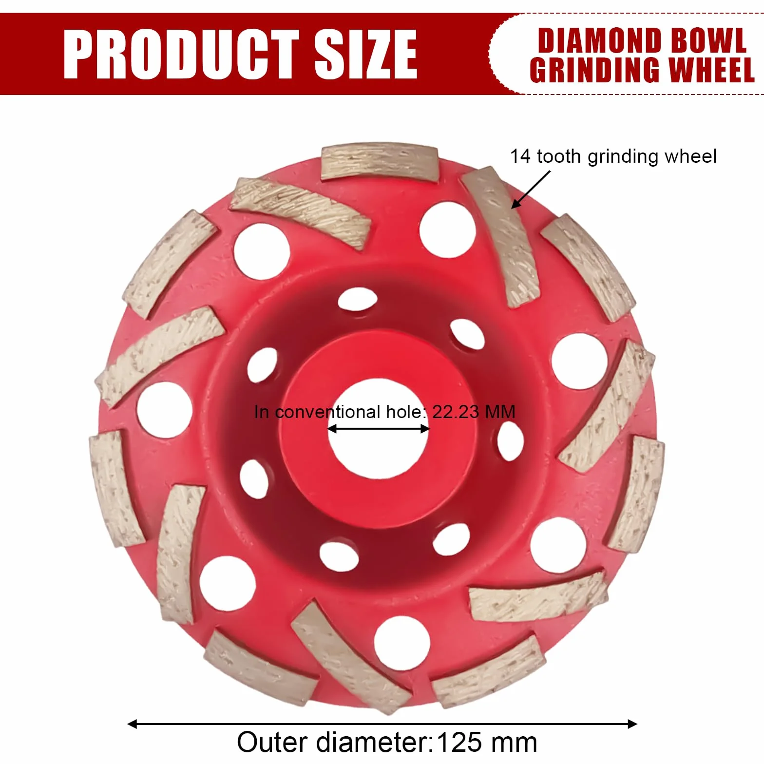 Diamentowa tarcza szlifierska Extra Speed do betonu, 125 mm × 22,2 mm, Twin Speed Extreme diamentowa tarcza szlifierska do granitu, betonu, kleju do płytek, płytek i murów