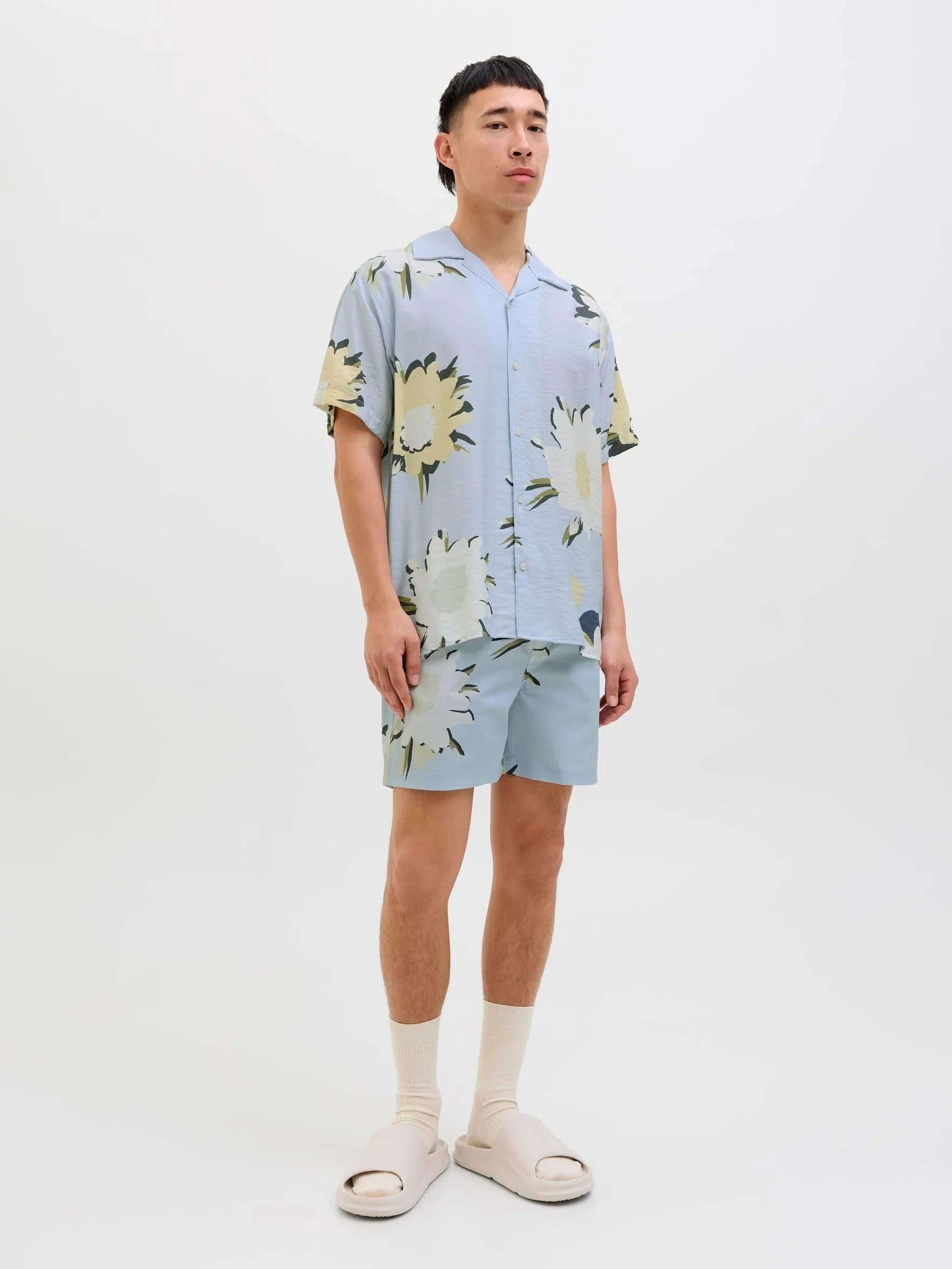 JACK & JONES Jortavira Marshall AOP Shirt Ss Oc25 męska koszulka, Skyway, L