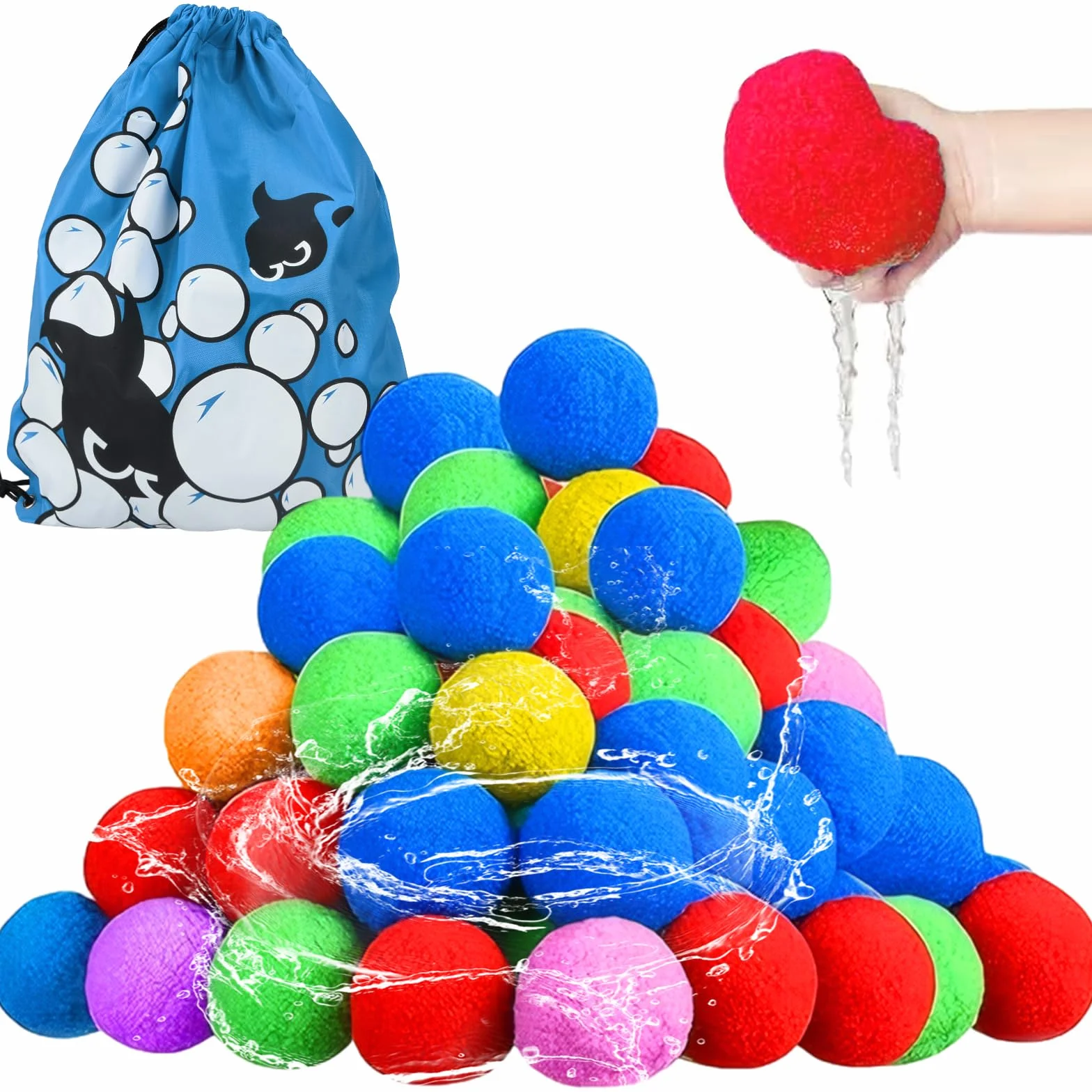 Bomby wodne wielokrotnego użytku, 32 szt. wielokrotnego użytku balony wodne łatwe do napełnienia, balony wodne dla dorosłych dzieci do parków wodnych, imprez, basenów