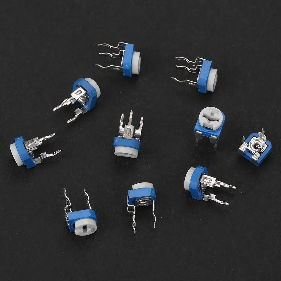 100Pcs 10 Werte variable Widerstände, 500 Ohm bis 1M Ohm Widerstand Ajustable Trimmer Potentiometer mit Assorted Kit