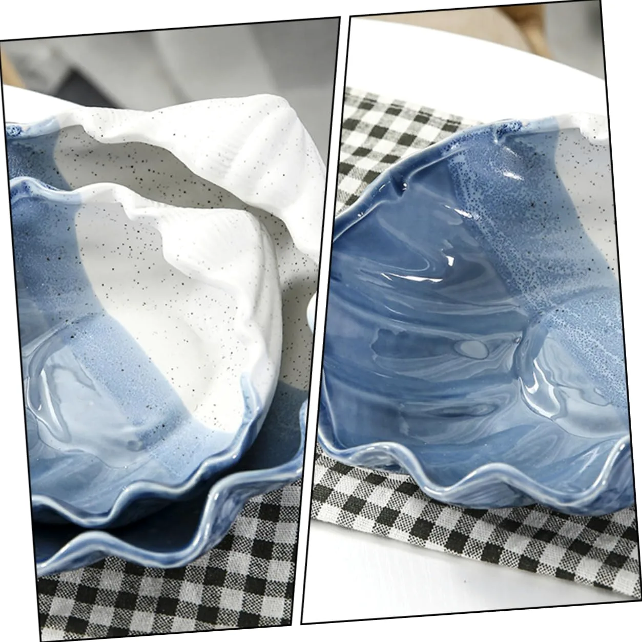 3 szt. Taca na biżuterię Ozdobna muszla Miska do serwowania Ceramiczny uchwyt na przybory kuchenne Dekoracje na stół Organizer na kosmetyki Talerze na przystawki Kobiecy pojemnik na biżuterię Miska de