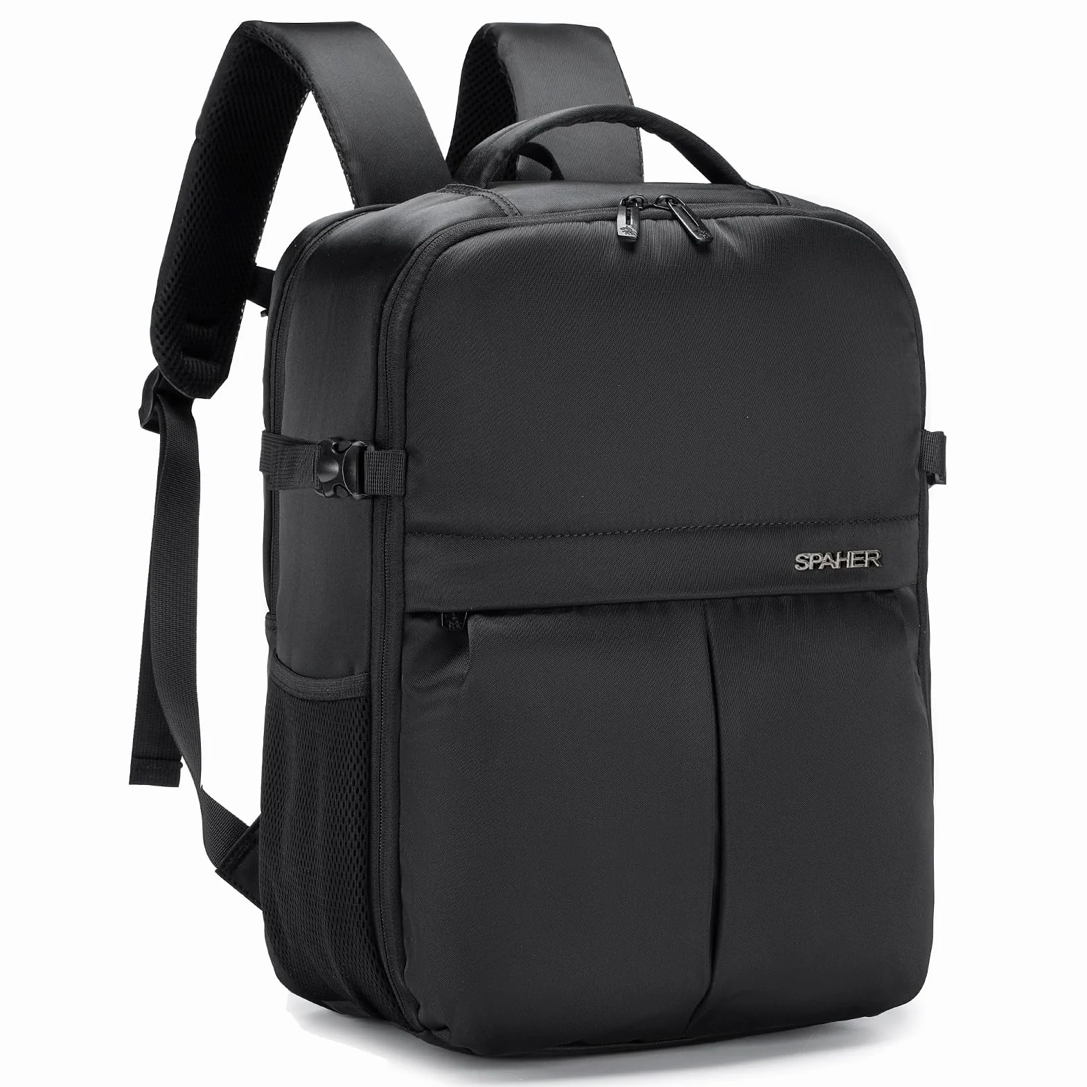 SPAHER Plecak Podróżny 40x30x20cm Wizzair Vueling na Laptopa 15,6 Cala Czarny