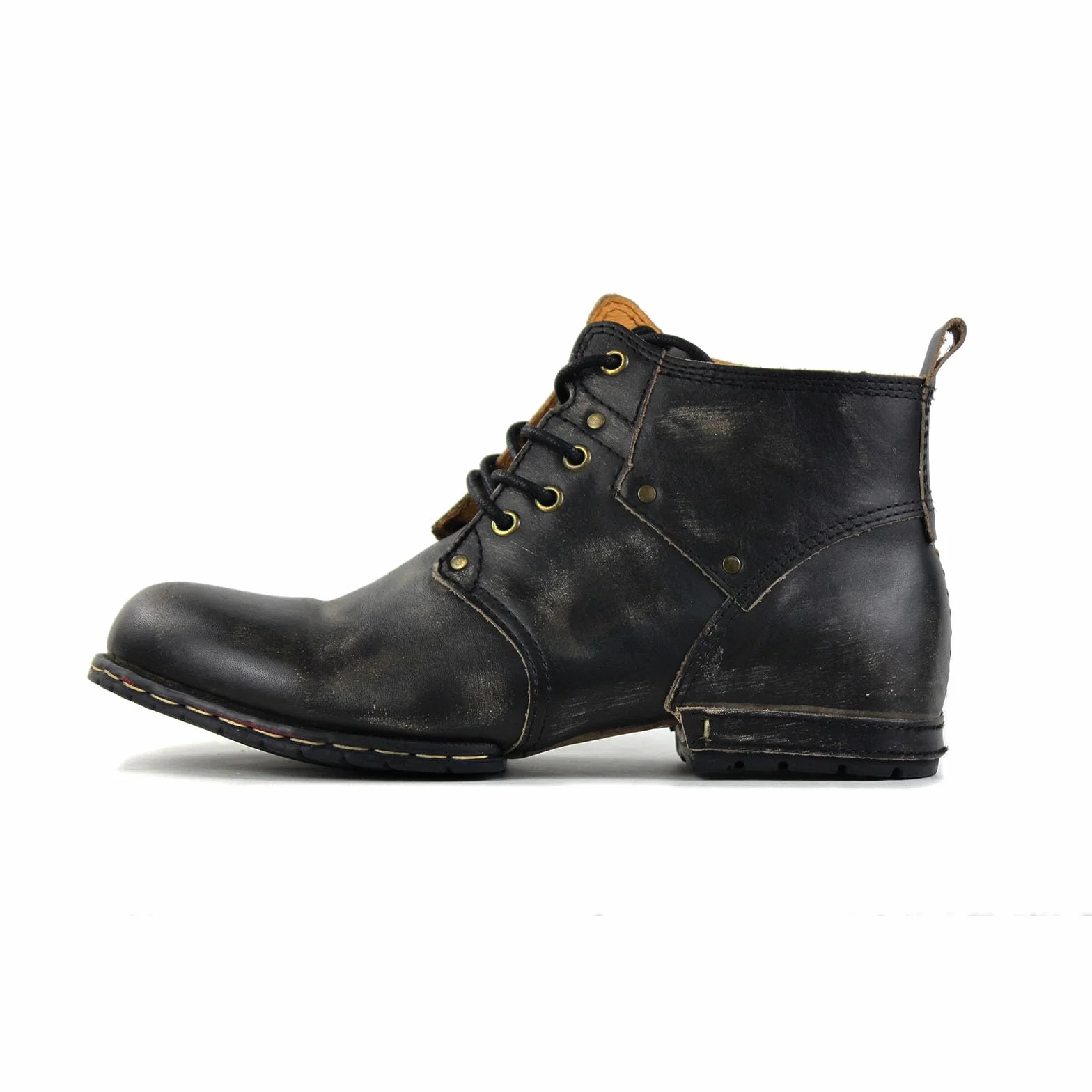 OSSTONE Mężczyźni Buty Zimowe Prawdziwa Skóra do Kostki Bojowe Kamuflaż Chukka Boots OS-6015-1-B-R