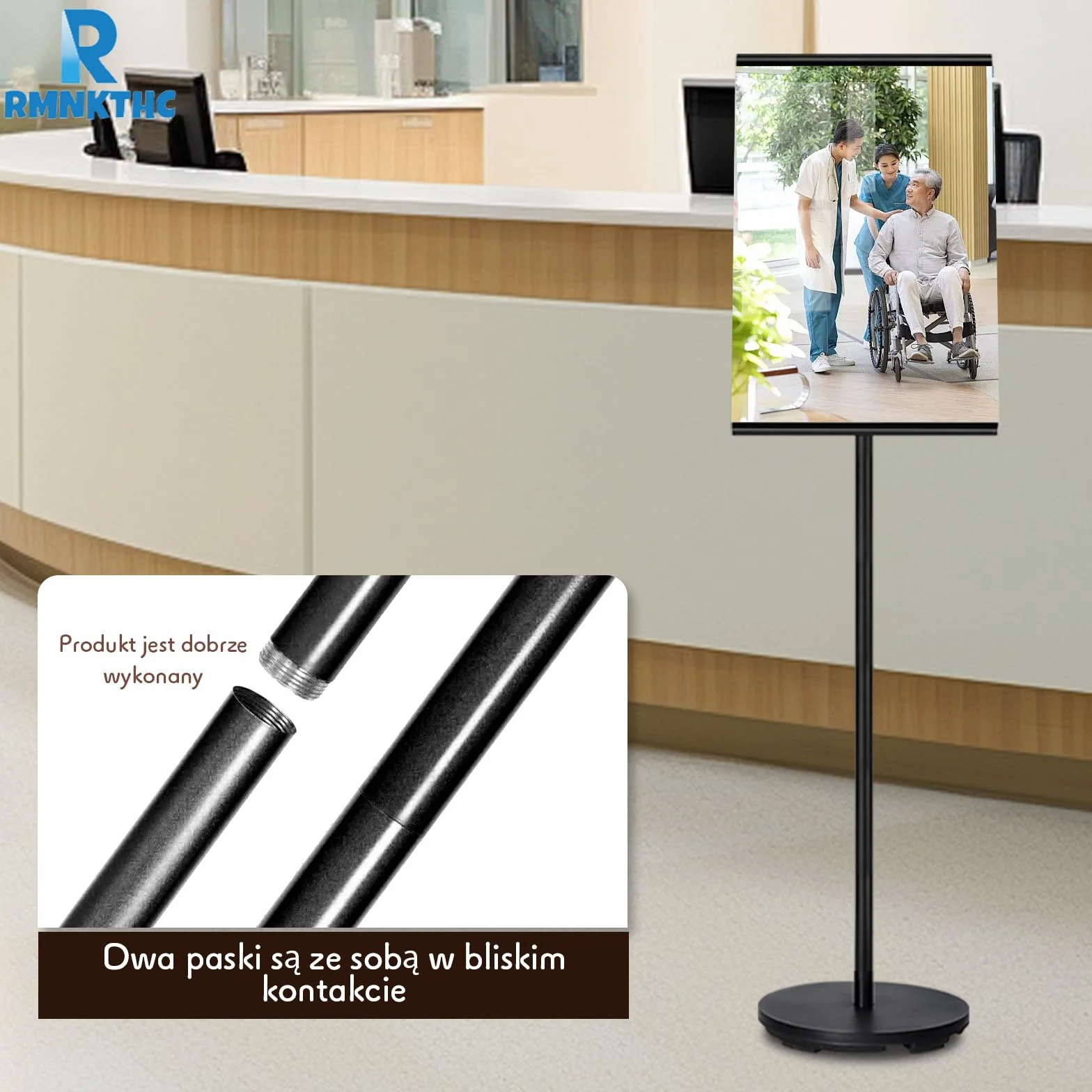 Stojak prezentacyjny A3, stojak na tabliczki ze stopu aluminium, regulowany kąt, wodoszczelny, tablica menu do biznesu/wejścia/na imprezę (czarny)
