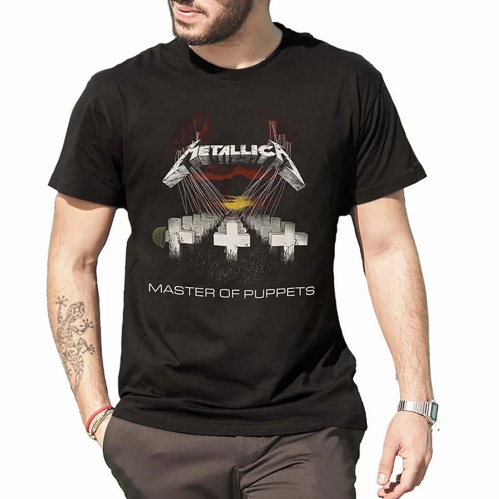 Metallica Koszulka Master of Puppets. Oficjalna koszulka rockowa z zespołu Heavy Metal. Unisex Dorosły chłopiec