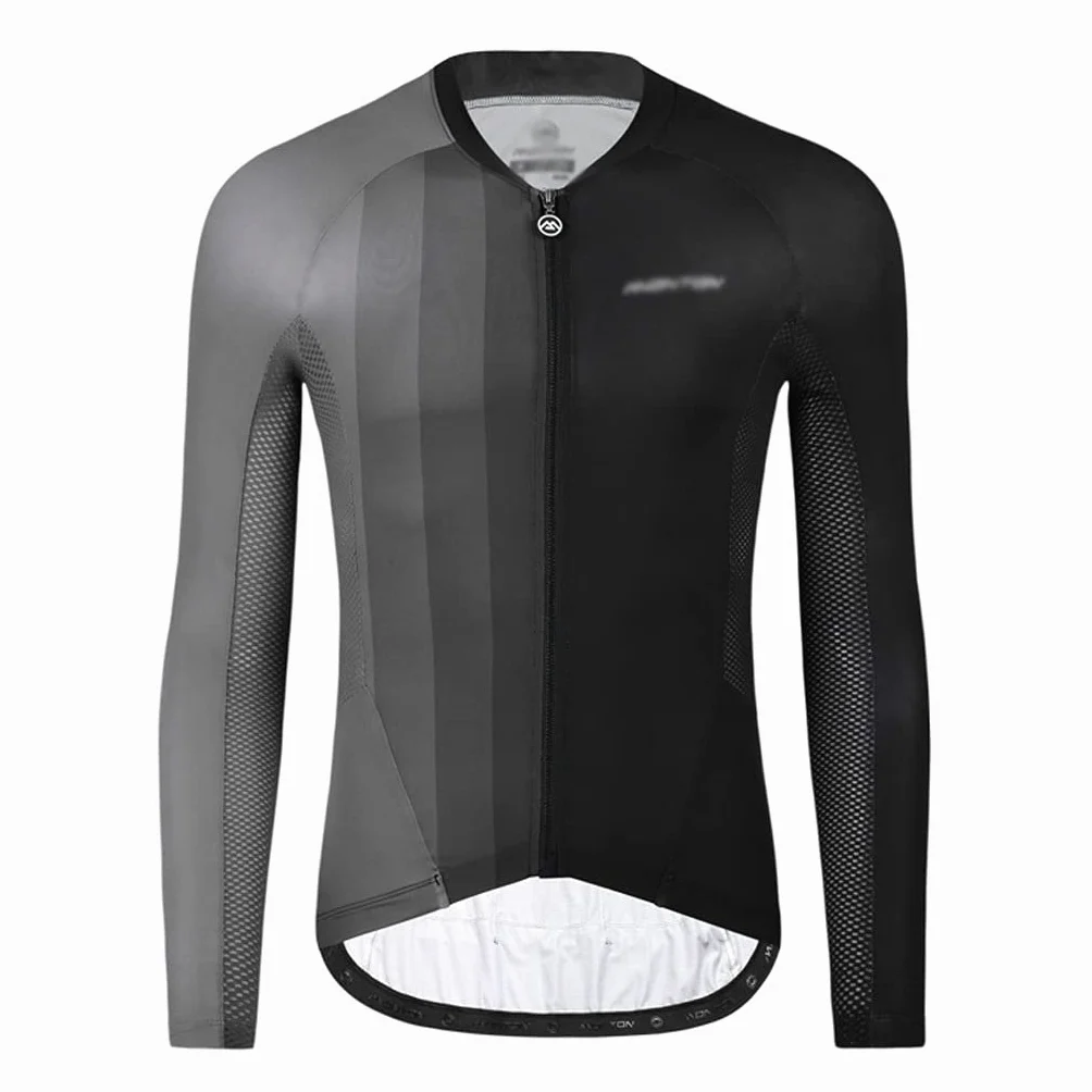 Męska odzież kolarska Jezyka jazda na rowerze Męska koszulka wyścigowa Oddychająca z długim rękawem MTB odzież rowerowa Koszula rowerowa, Gradient Stripes Design Męskie koszulki kolarskie(Zwart,Small)