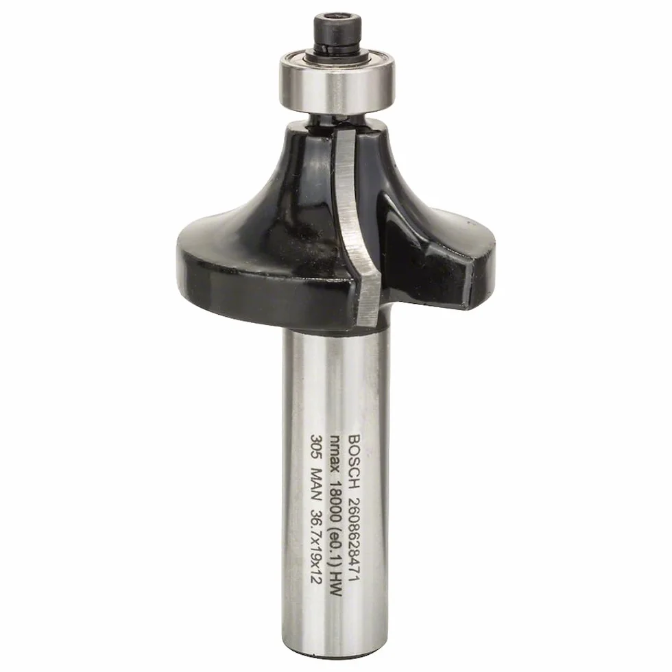 Bosch 1x Frez PRO do zaokrągleń (do Miękkie drewno, Twarde drewno, Ø 36,7 mm, Professional Akcesoria Frez ręczny, Frez krawędziowy)