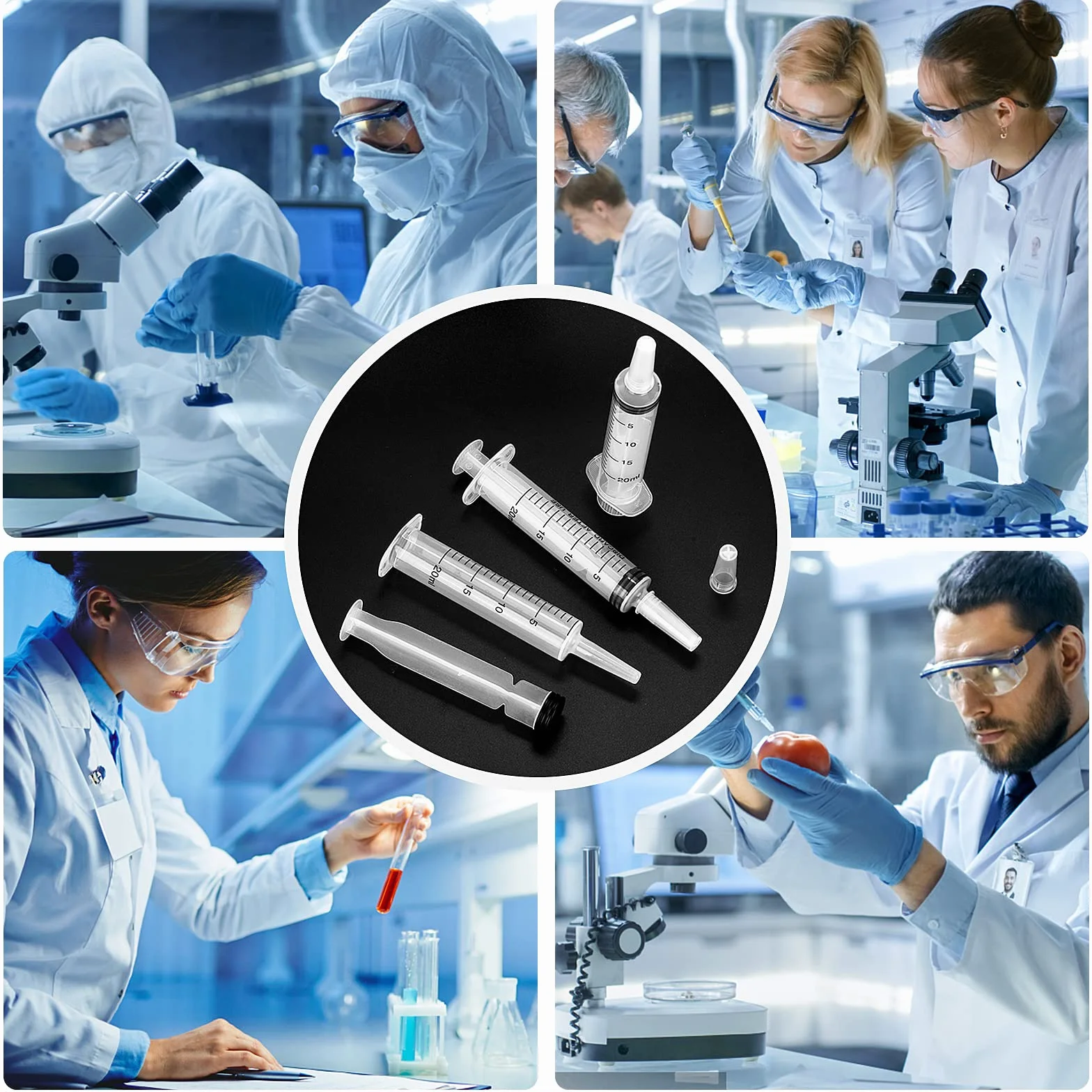 cobee Plastikowa strzykawka z tworzywa sztucznego, do karmienia, podlewania, odmierzania składników odżywczych, do laboratoriów naukowych, eksperymentów z aplikacją kleju, 6 szt., 20 ml
