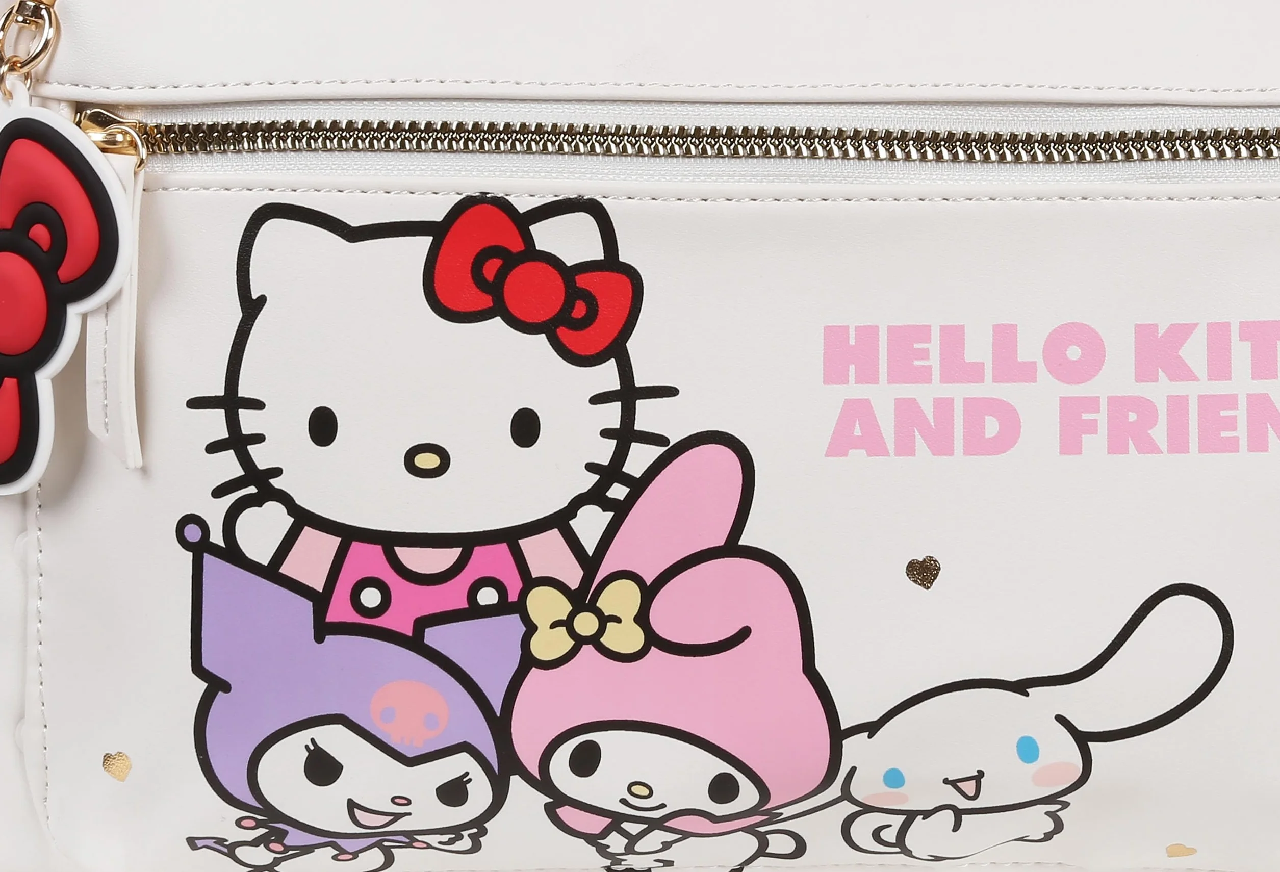 Hello Kitty torba podróżna, torba turystyczna, torba weekendowa na zamek, biała 38x26x16 cm