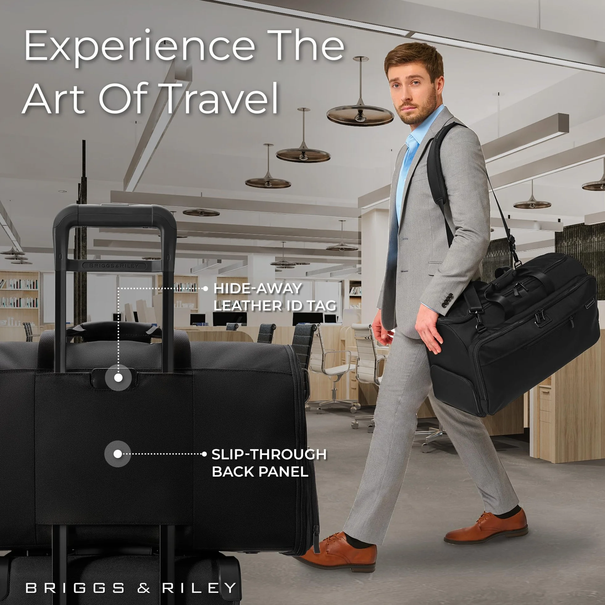 Briggs & Riley Baseline Garment Duffle Bag, czarna, 56 cm, Czarny, 22 Inch Garment Duffle Bag, Torba podróżna na ubrania
