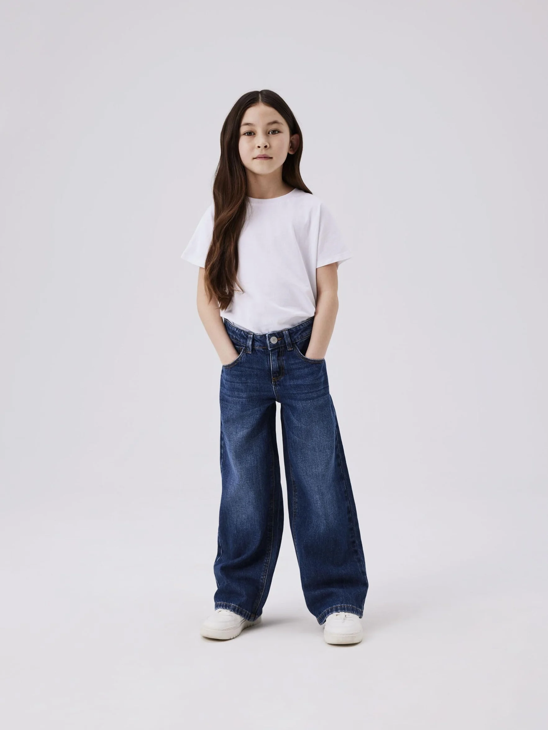 NAME IT Nkfrose Wide Jeans 5529-be Noos Szerokie dżinsy Dziewczynki