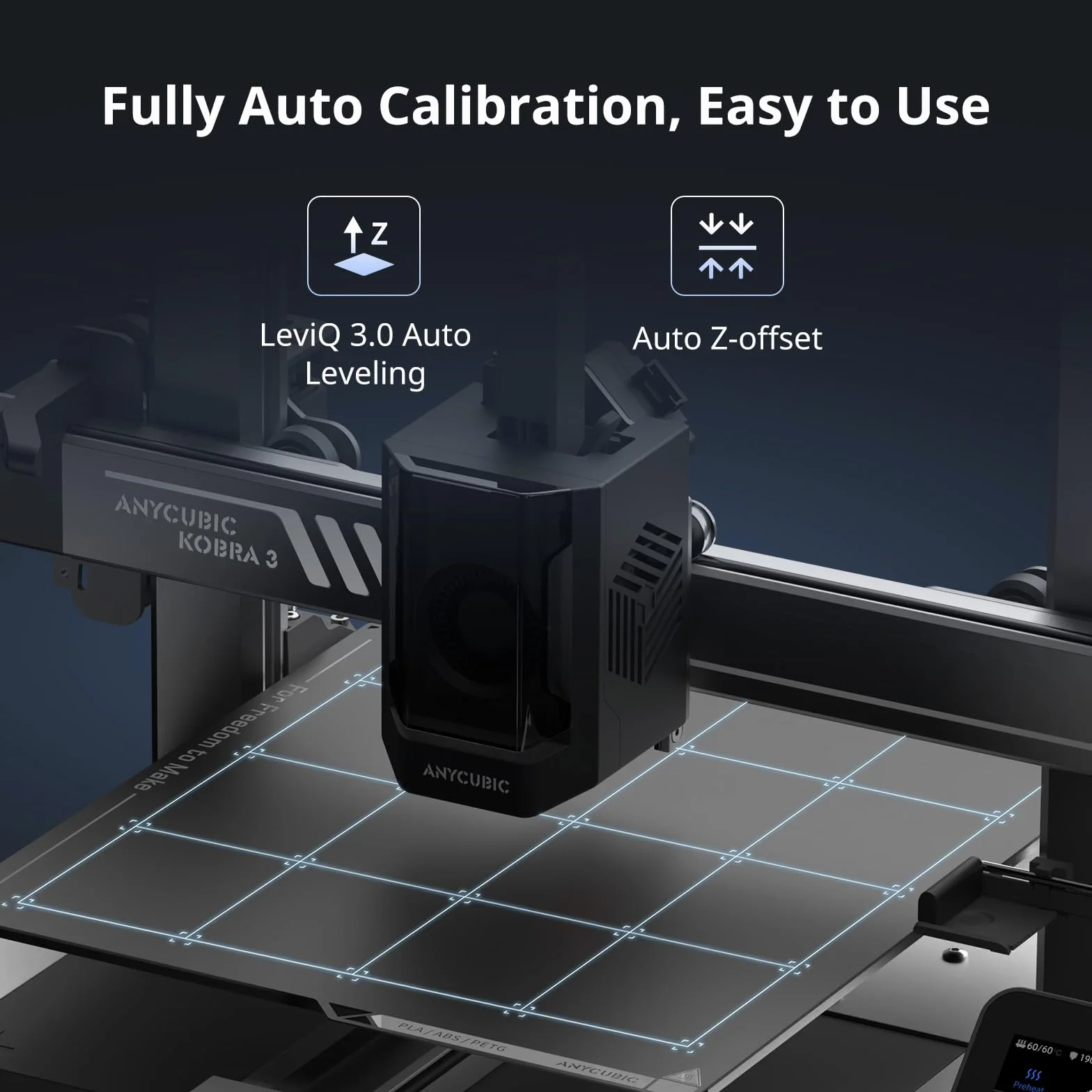 Anycubic Kobra 3 3D Printer 600 mm/s wielokolorowe 250x250x260mm