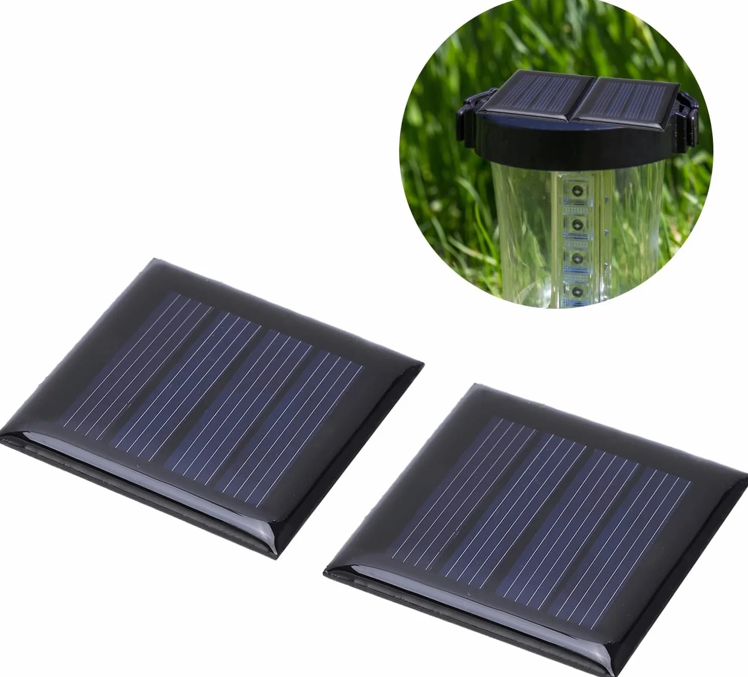 GTIWUNG 10 sztuk mini monokrystalicznych ogniw solarnych, 2 V, 50 x 50 mm, zestaw modułów solarnych, mikro paneli słonecznych, mini przenośne ogniwa słoneczne do energii słonecznej, majsterkowania