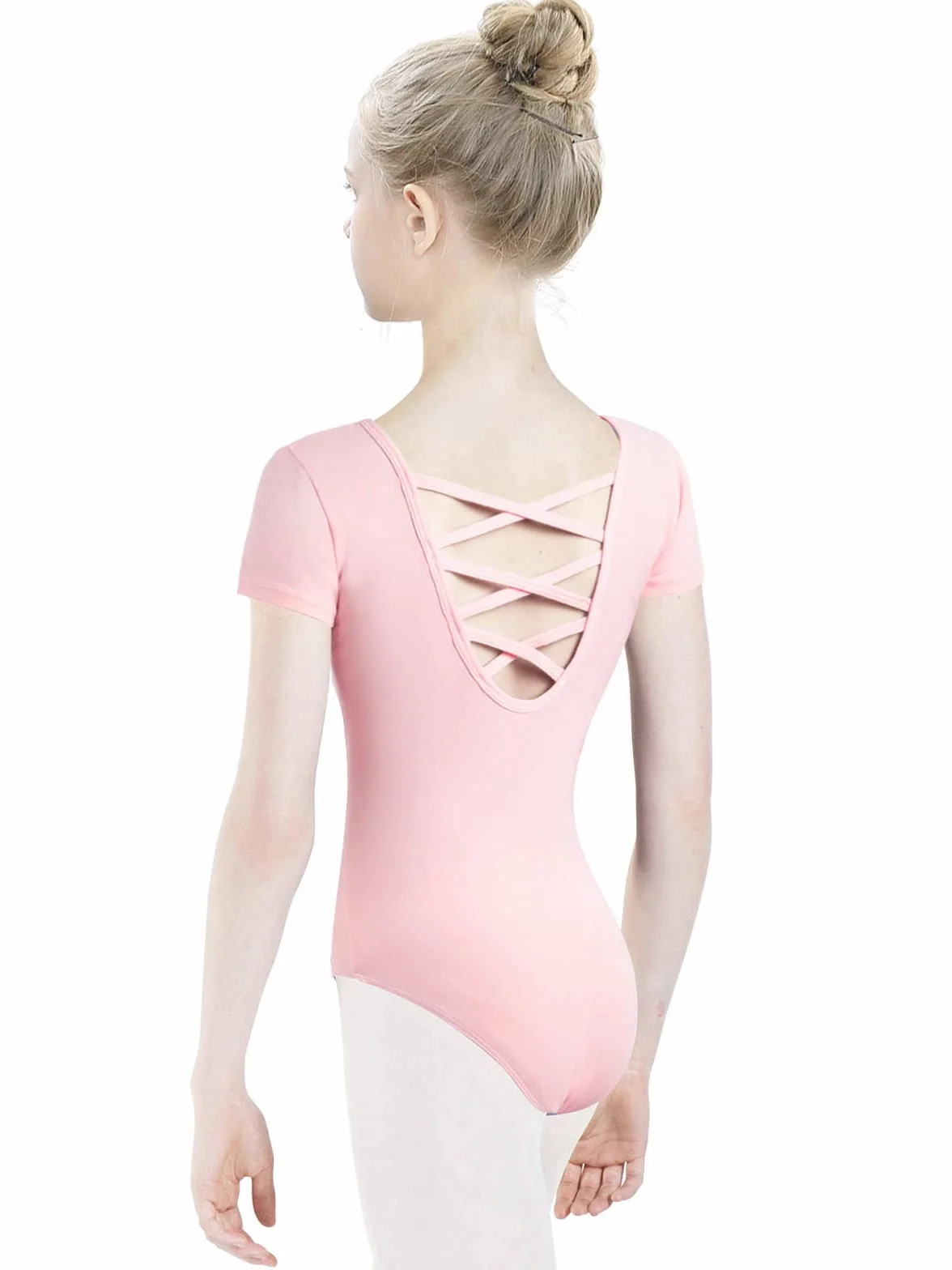 Balet Body Leotards Dziewczęce Bawełniane Krótki Rękaw Rozmiar 100-170