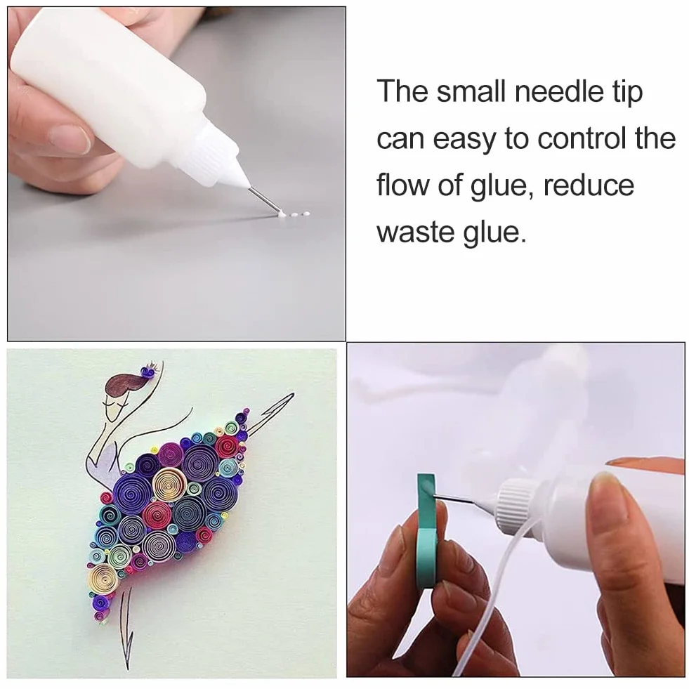 Butelka z igłą 10ml x 4 szt., aplikator kleju, ściskane butelki z dyszami, DIY narzędzie