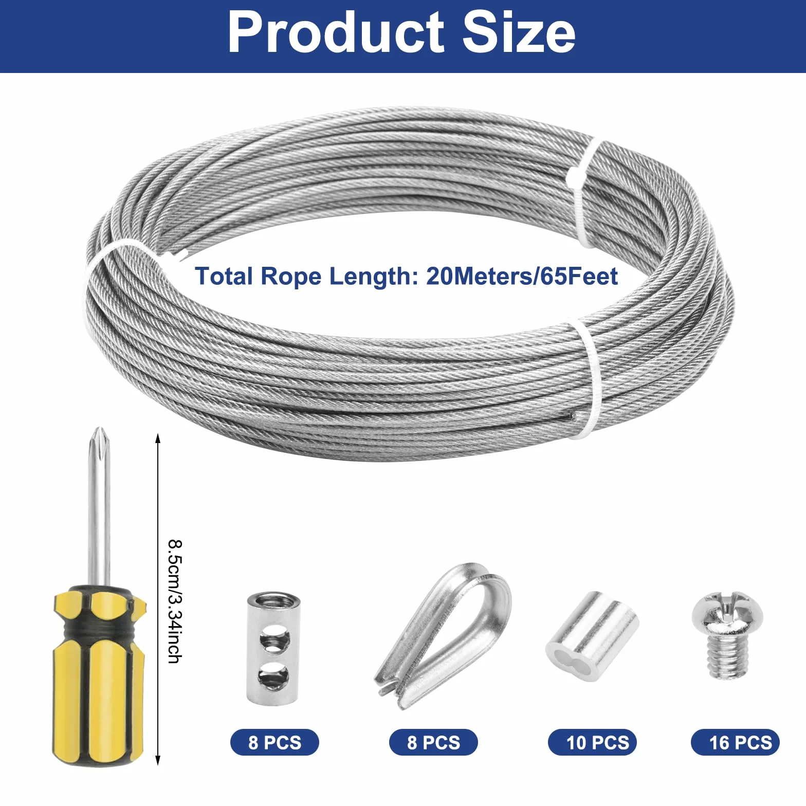 Kabel ze stali nierdzewnej 20 m, linka druciana 1,5 mm