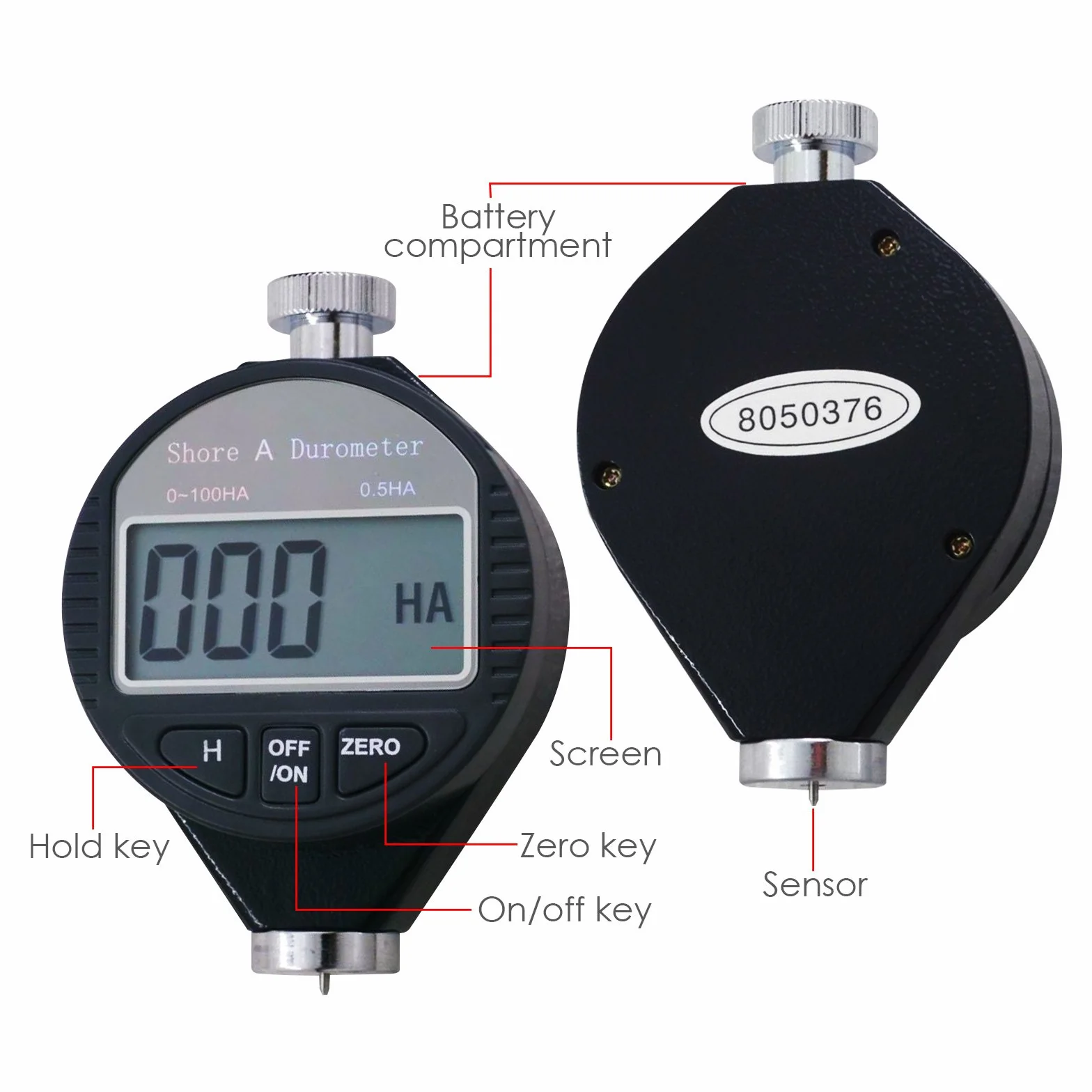 TEKCOPLUS 0~100HA, gumowy miernik twardości Shore A cyfrowy miernik twardości durometru tester twardości