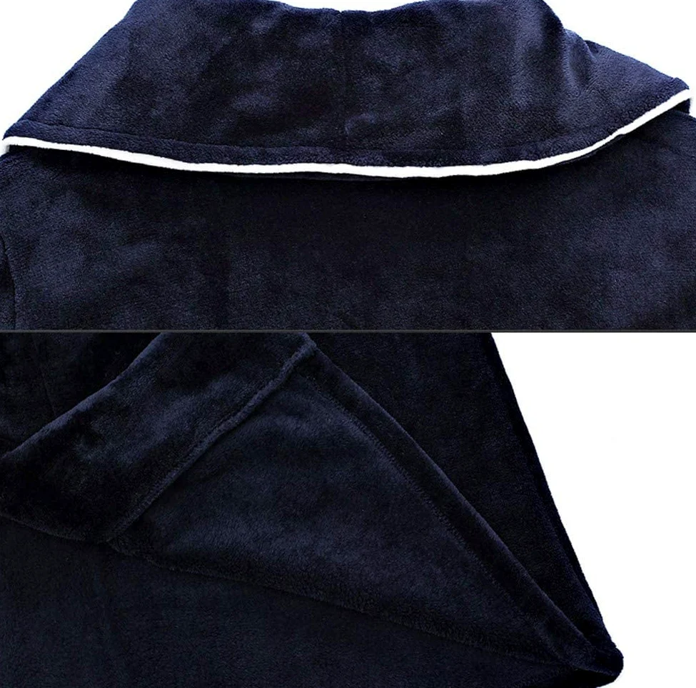 CFWSHJ Luksusowy szlafrok unisex damski szlafrok zimowy gruby ciepły flanelowy szlafrok super miękki puszysty, bardzo chłonny długi szlafrok, szalowy kołnierz, kieszenie i pasek bielizna nocna idealna