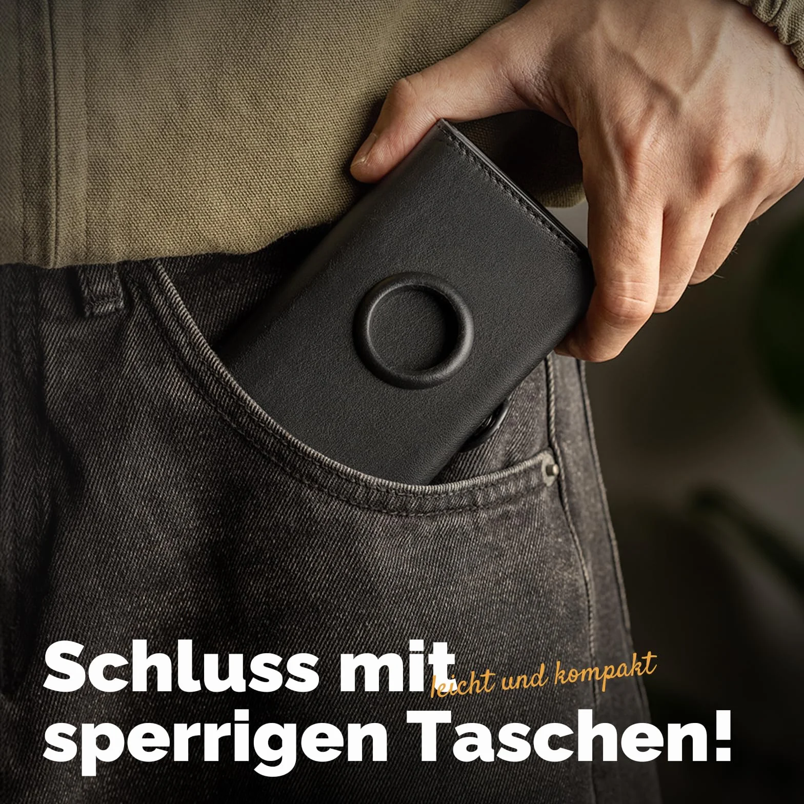 Apple Airtag Wallet Portmonetka męska RFID Smart Wallet kompaktowy na 12 kart pop-up czarny
