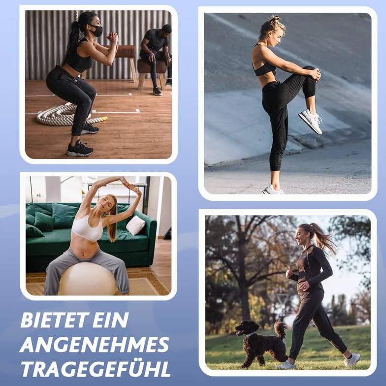CAMPSNAIL Spodnie do biegania damskie długie spodnie sportowe spodnie na co dzień spodnie dresowe spodnie do biegania damskie wysoka talia do fitnessu jogi wypoczynku, 1-czarne, L