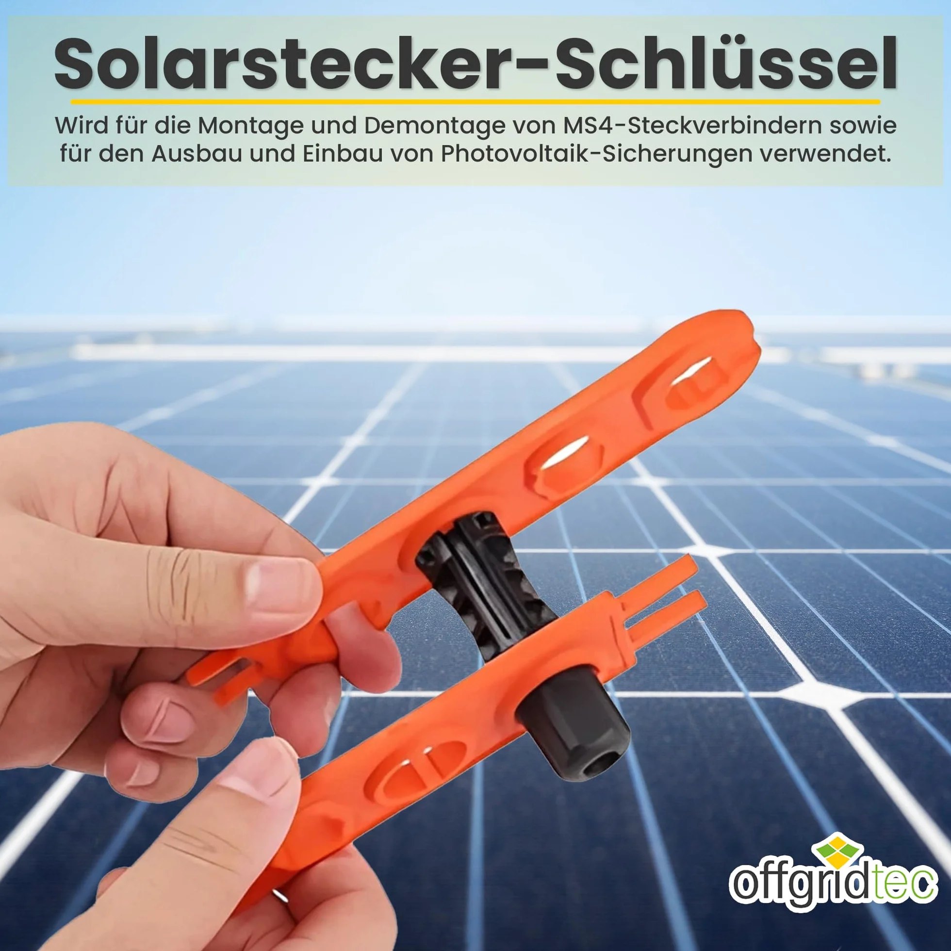 Offgridtec Uniwersalny Zestaw Kluczy Instalacyjnych Do Złączy MC-4, 2-Częściowy Zestaw Narzędzi Instalacyjnych, Kompatybilny Ze Złączami MC-4 1000 V/1500 V, Idealny Do Odciążania Kabli