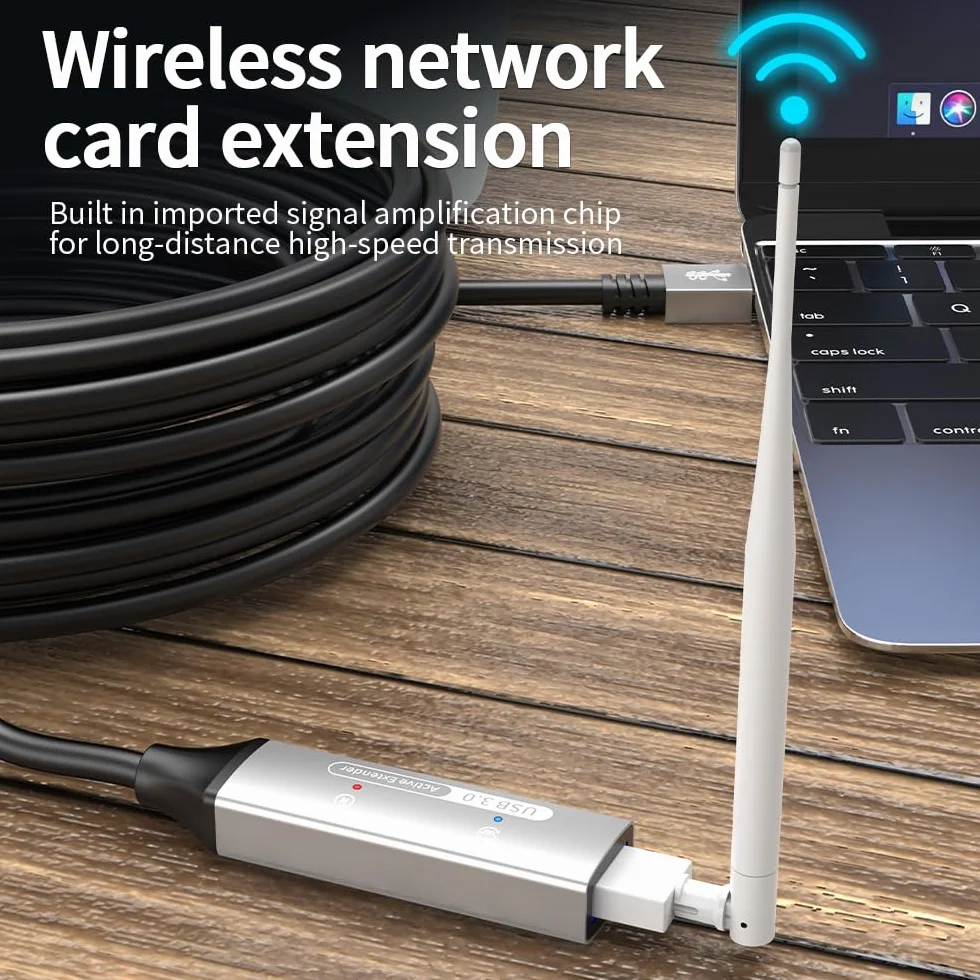 PREMIUMCORD Aktywny Przedłużacz USB z Repeaterem 20m, Złącze Żeńskie Typu A do Męskiego, USB 3.2 Gen 1 SuperSpeed 5Gbit/s, 2x Ekranowany, Obudowa Aluminiowa, Czarny, Długość 20m