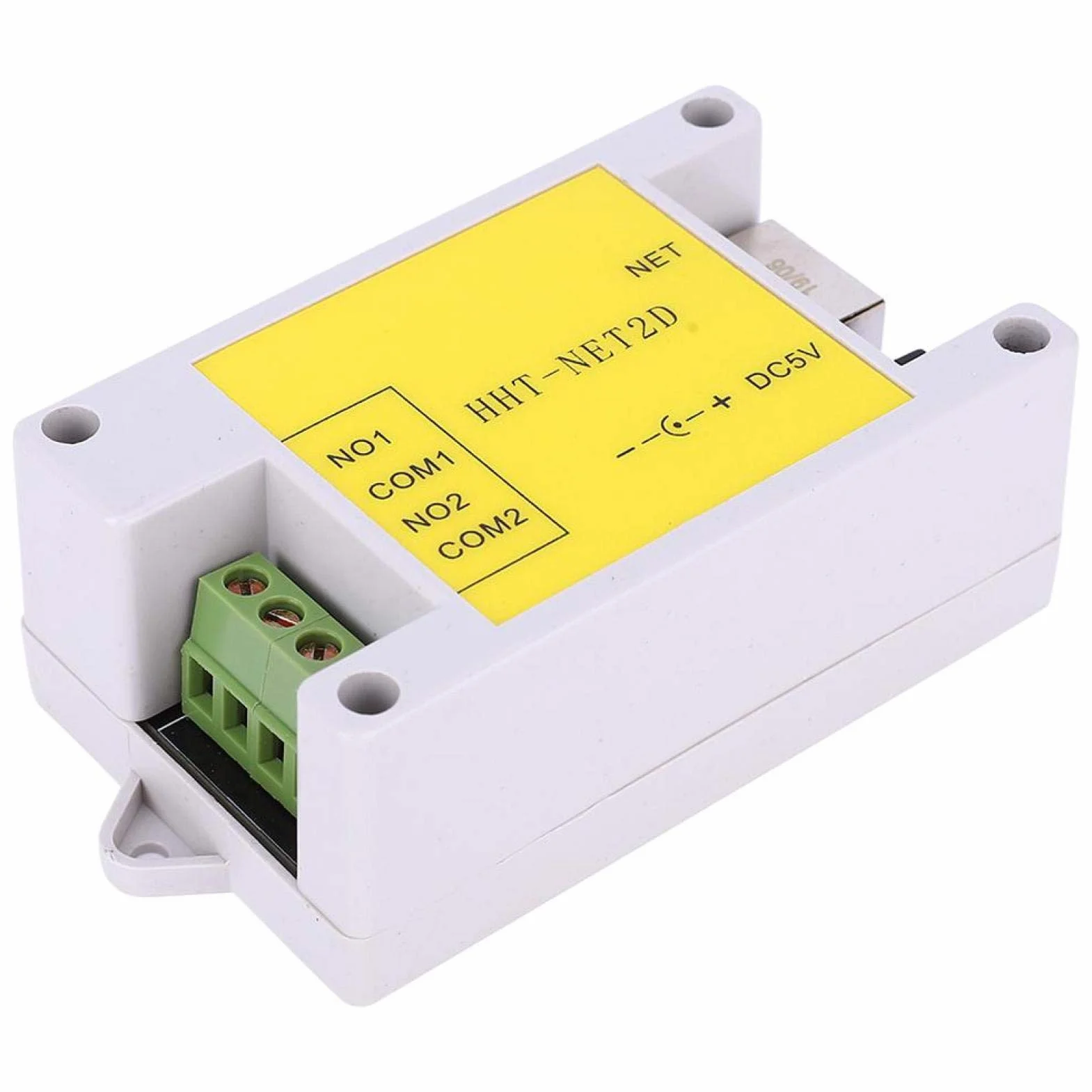 Przekaźnik sieciowy IP, moduł przekaźnika sieciowego IP 2-kanałowy pilot zdalnego sterowania do Smart Home Control DC5V HHT-NET2D, obsługa serwera /klientu/trybu UDP