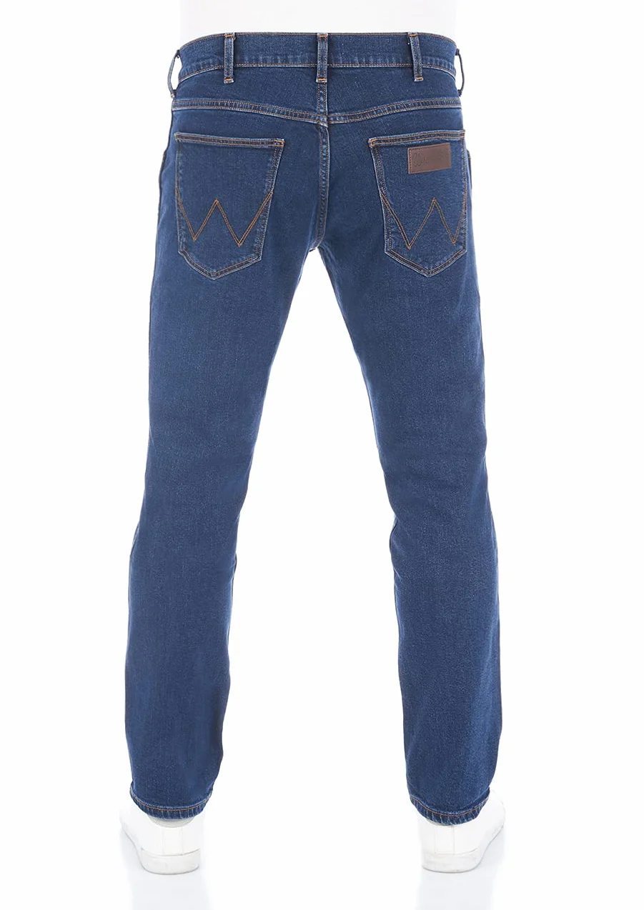 Wrangler męskie dżinsy Regular Fit Greensboro spodnie Straight Jeans Stretch bawełna niebieski czarny W30 W31 W32 W33 W34 W35 W36 W38 W40 W42 W44