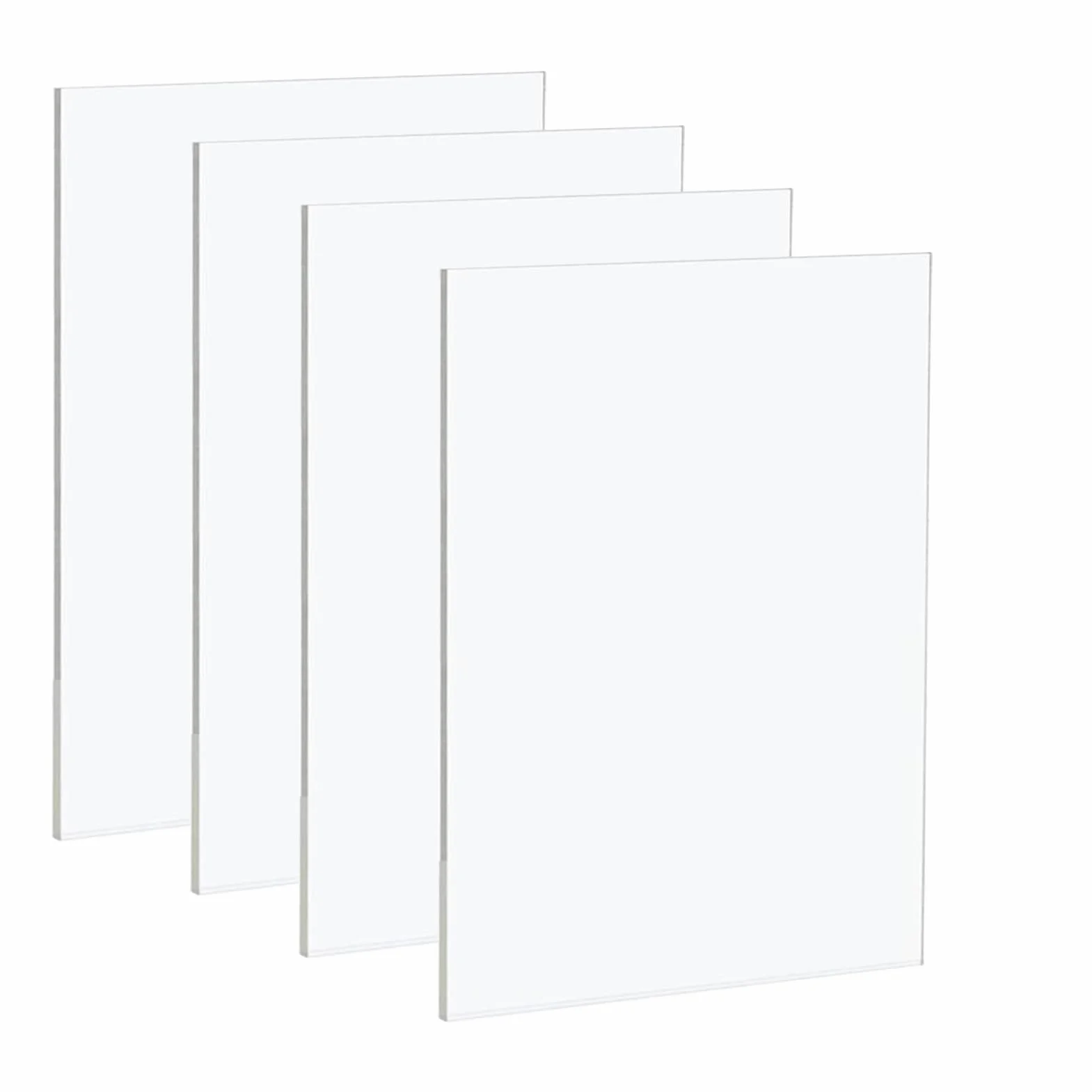 4 przezroczyste płyty akrylowe A4 – 210 x 297 x 3 mm, przezroczysta płyta akrylowa z tworzywa sztucznego, grubość 3 mm, przezroczysta płyta z tworzywa sztucznego do dekoracji, wyświetlacza, ramki na