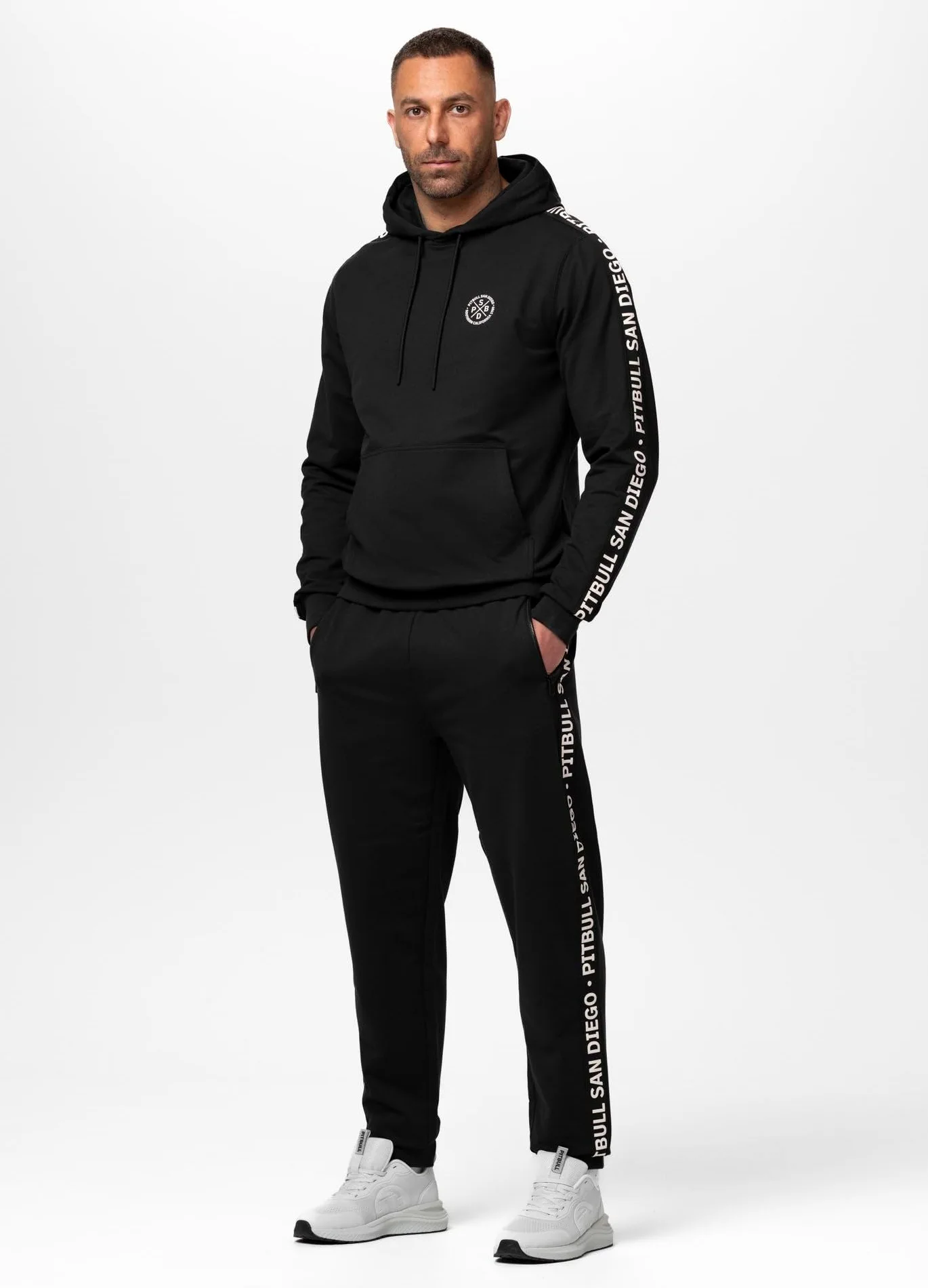 PITBULL - Męska bluza z kapturem, oddychająca i elastyczna, bluza z kapturem, męska bluza z kapturem, charakterystyczny design, bluza z kapturem
