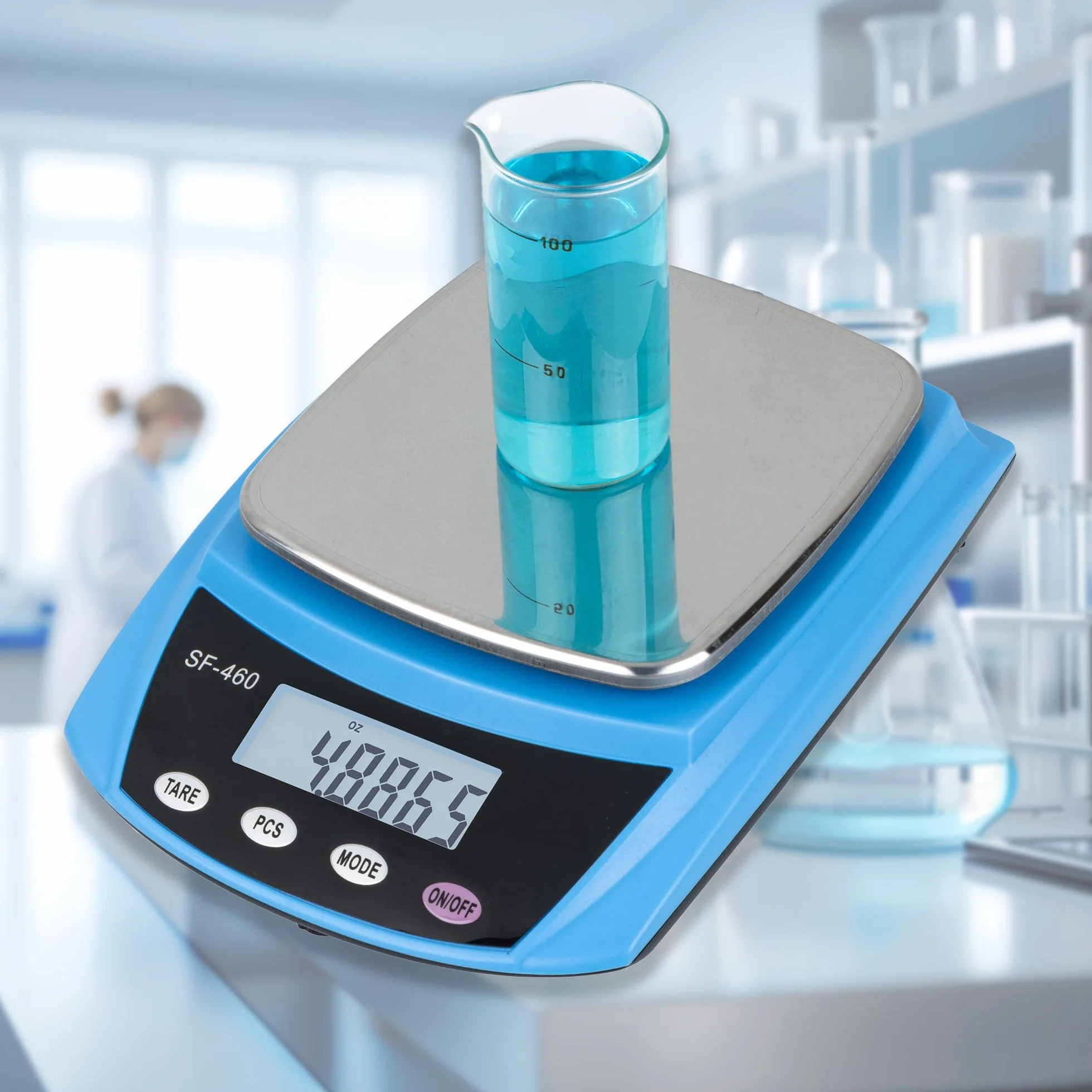 Eosphorus Cyfrowa Analityczna Waga LCD 600g x 0,01g do Laboratoriów Naukowych i Szkół - Waga Kuchenna, Dokładna Waga: Uncje, Gramy i Karaty - W Zestawie Ładowarka USB i Zasilacz Sieciowy