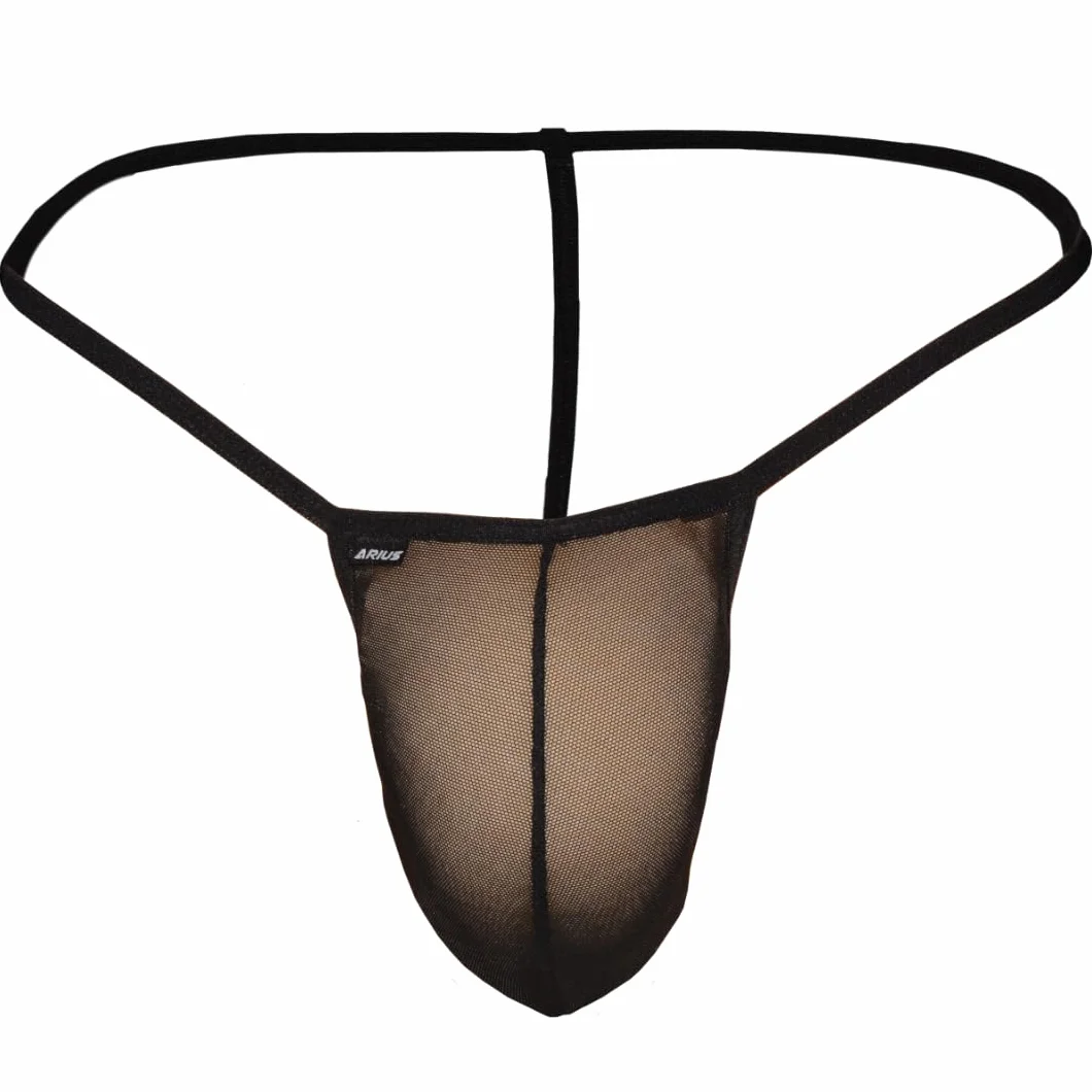 ARIUS Tanga Mężczyźni Sexy przezroczyste czarne - seksowne stringi - seksowna bielizna męska - seksowna bielizna męska - erotyczne stringi męskie - bielizna męska