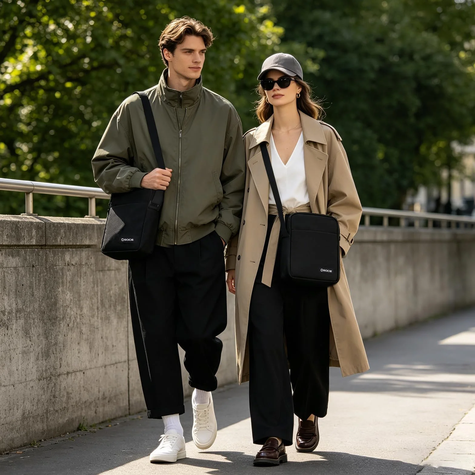 OSOCE Męska torba na ramię kurierska podróżna biznesowa wodoodporna crossbody