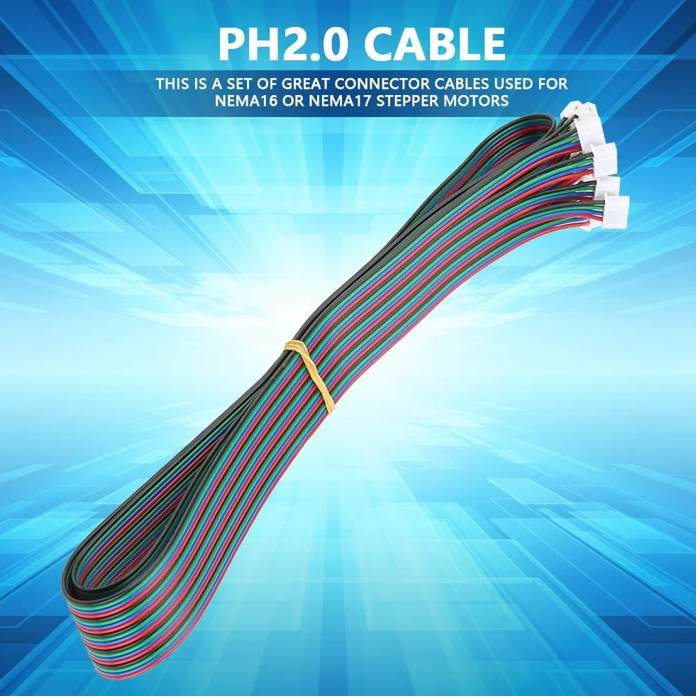 Akozon 5 sztuk PH2.0-XH2.54 żeński kabel połączeniowy do silnika krokowego Nema16 Nema17