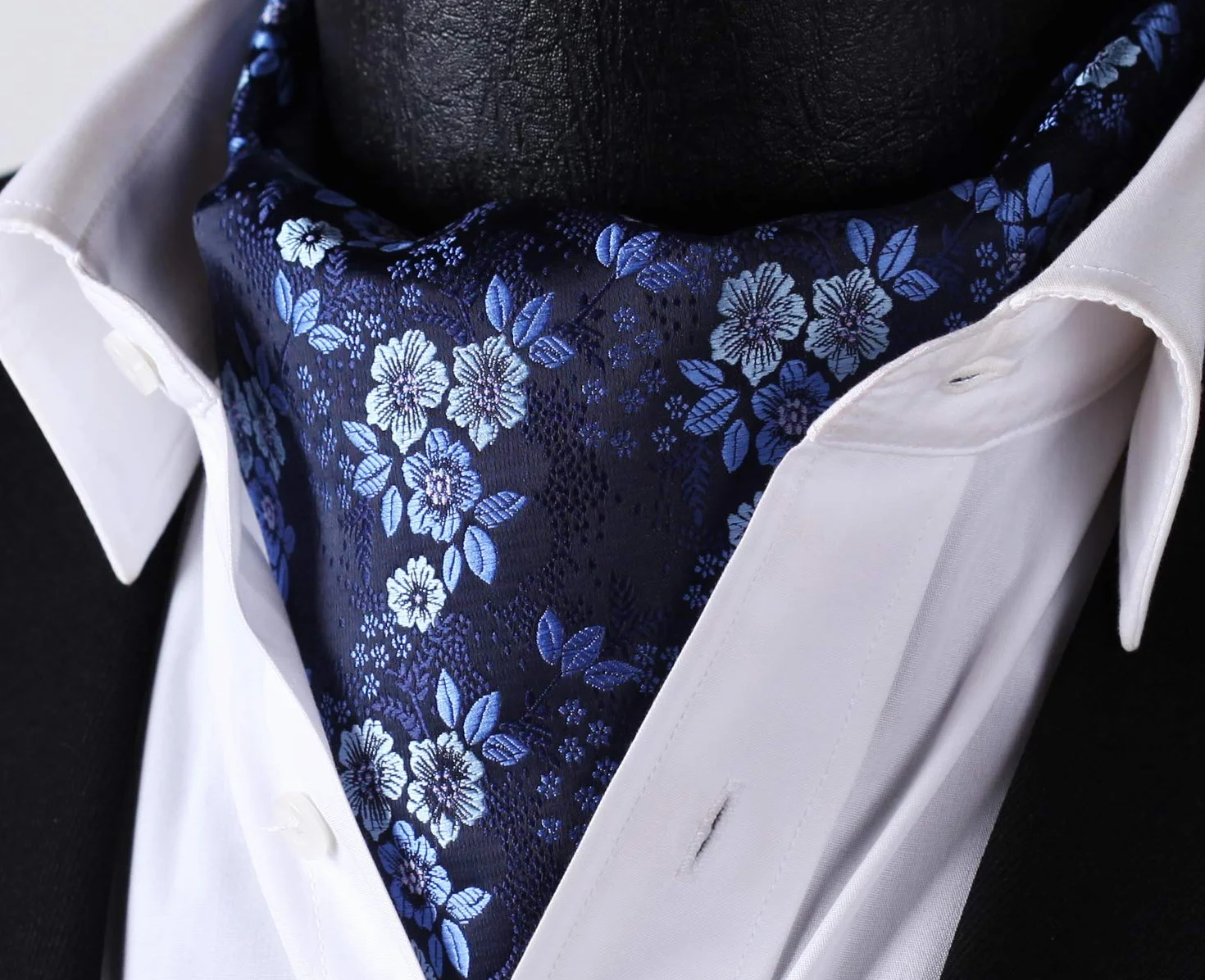 HISDERN Cravats dla mężczyzn jedwabny szal paisley i chusteczka w kropki Ascot krawat i poszetka zestaw na wesele biznesowe