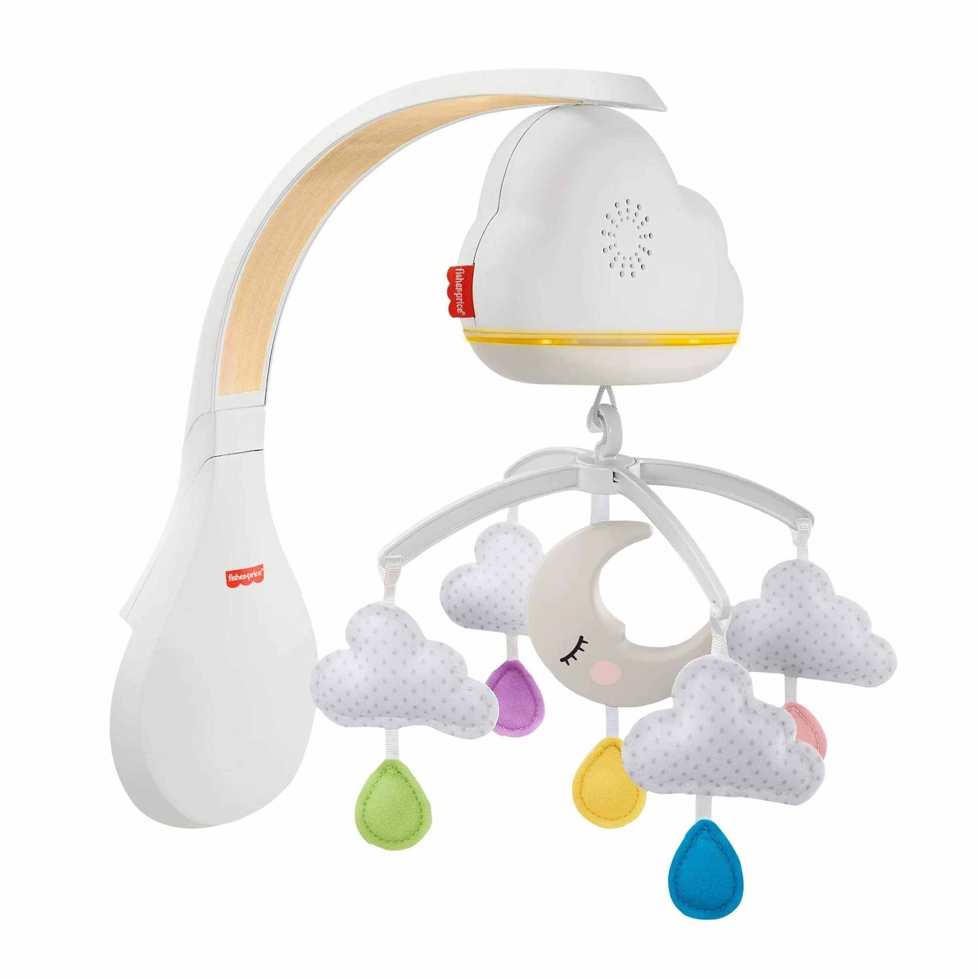 Fisher-Price Chmurkowa karuzelka uspokajacz, zabawka z dźwiękami do łóżeczka dla dzieci od narodzin, GRP99
