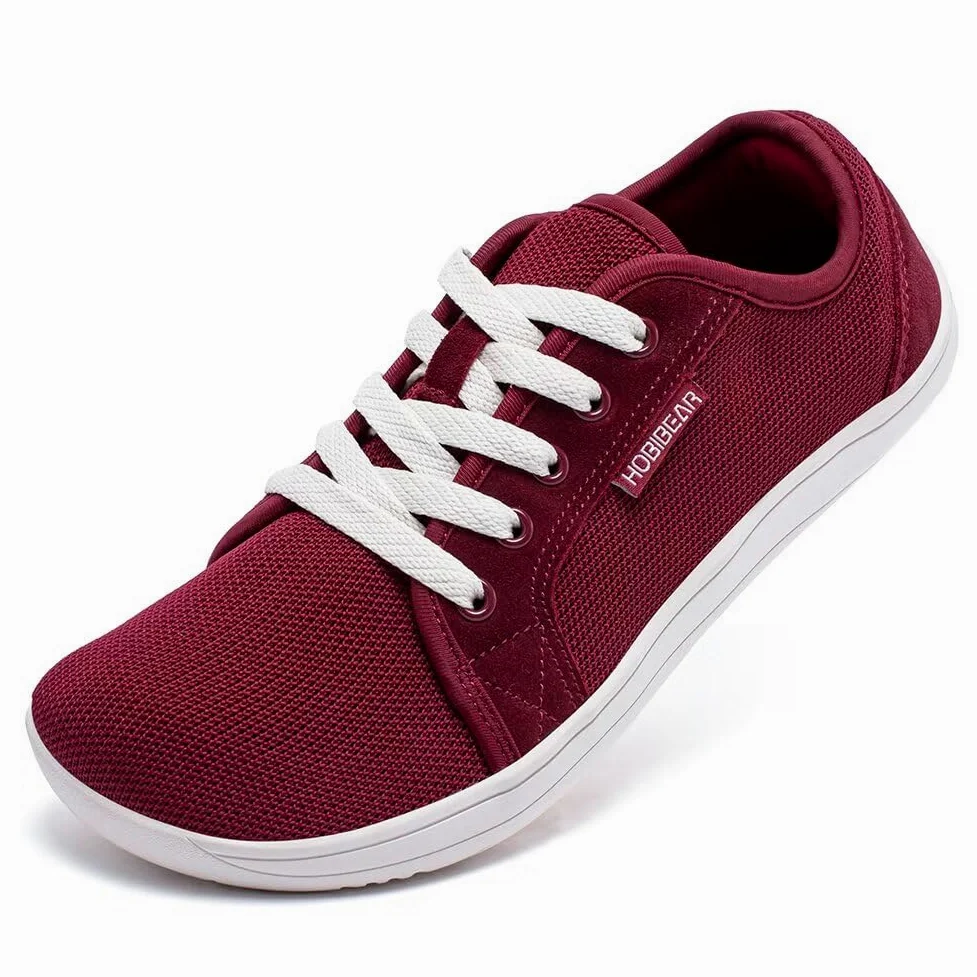 HOBIBEAR Unisex, szerokie buty na boso, minimalistyczne buty do biegania na boso, minimalistyczne buty do biegania w terenie, czerwony (Weinrot), 44 EU Weit