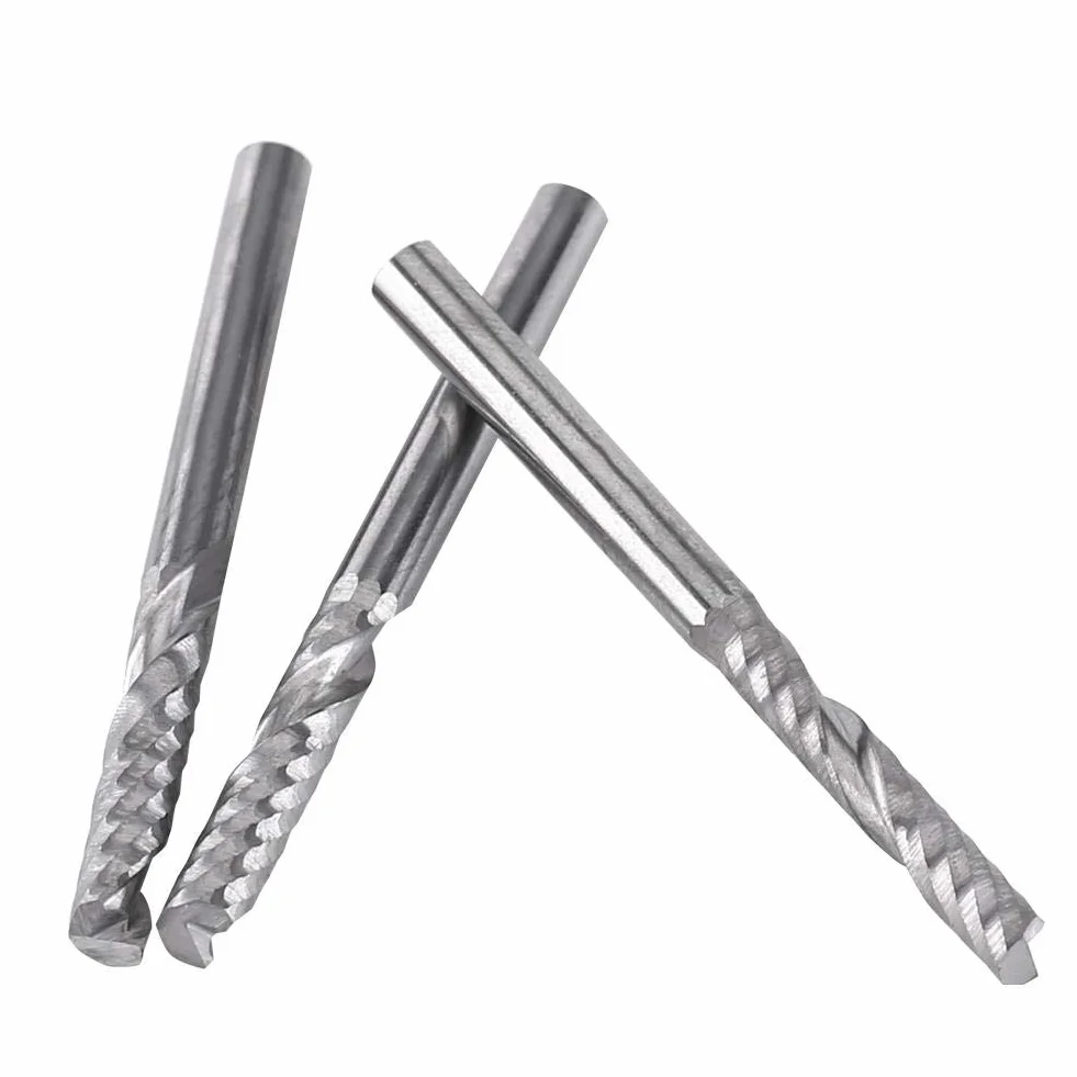 Socialme-eu 10 sztuk frez spiralny z twardego metalu, pojedyncze flety, frezy CNC, 4 mm, akcesoria do wielokrotnego użytku
