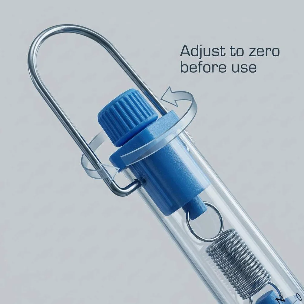 QWORK® 5-częściowy zestaw balansu sprężynowego przezroczysty z balansem sprężynowym (1N, 5N, 10N, 20N, 30N)