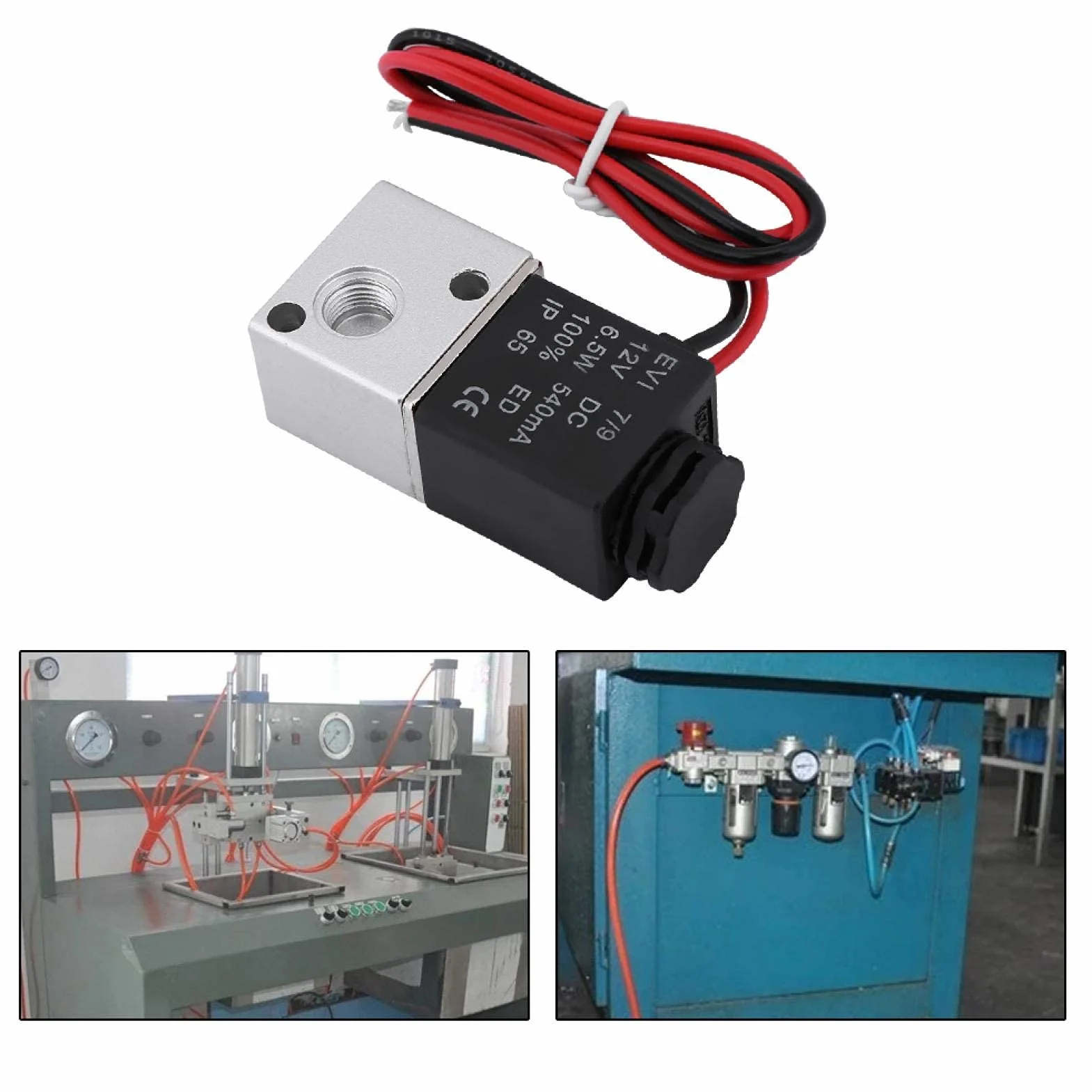 Elektrozawka powietrza, 1/8" 3V1-06 DC 12V/24V 3-drożny 2-pozycyjny BSP normalnie zamknięty elektryczny zawór powietrzny (DC24V)