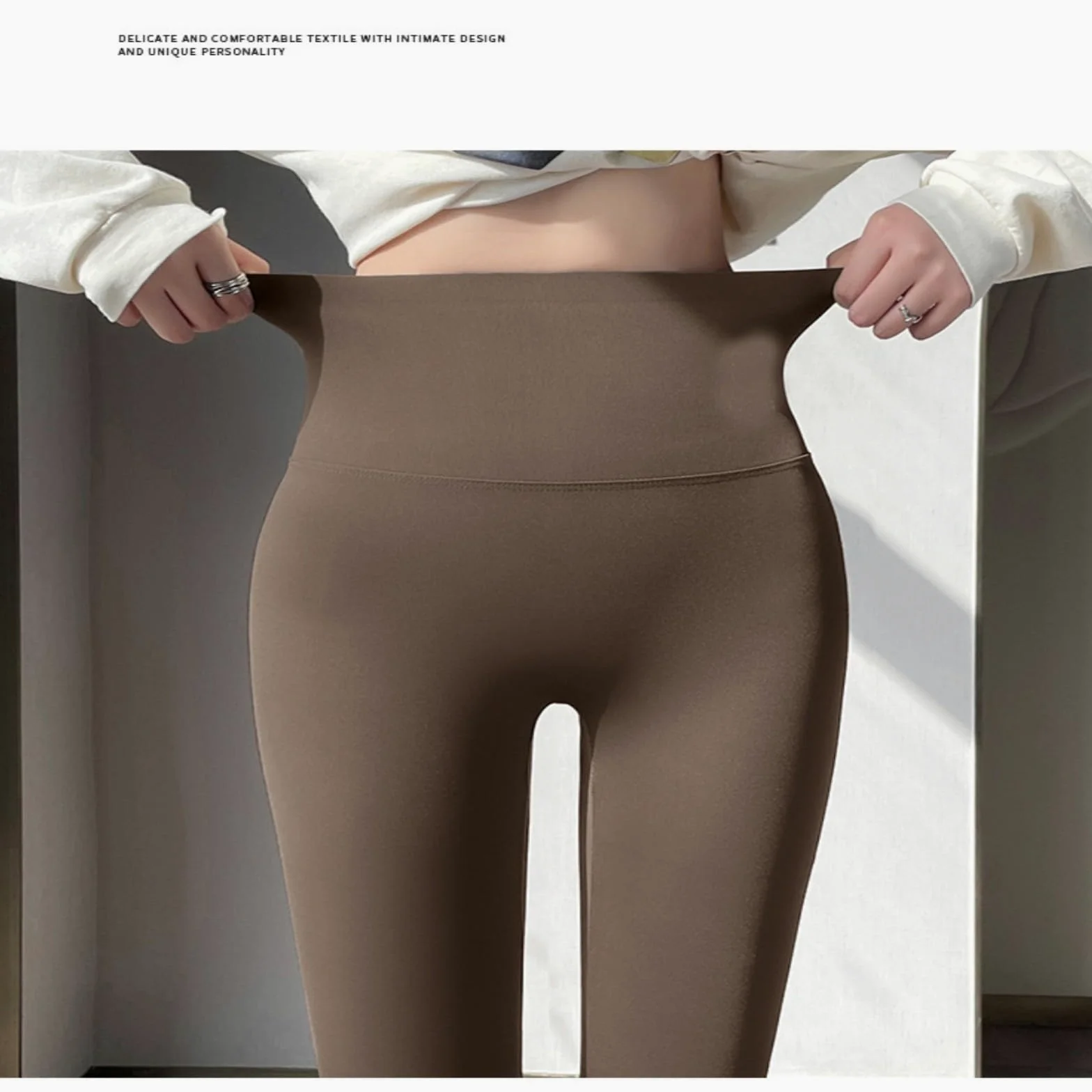 HJDMO Legginsy Damskie Wysoki Stan Bezszwowe Bez Efektu Camel Toe Push Up Unoszące Pośladki Kontrola Brzucha Joga Siłownia Czarny Kawa Ciemnoszary