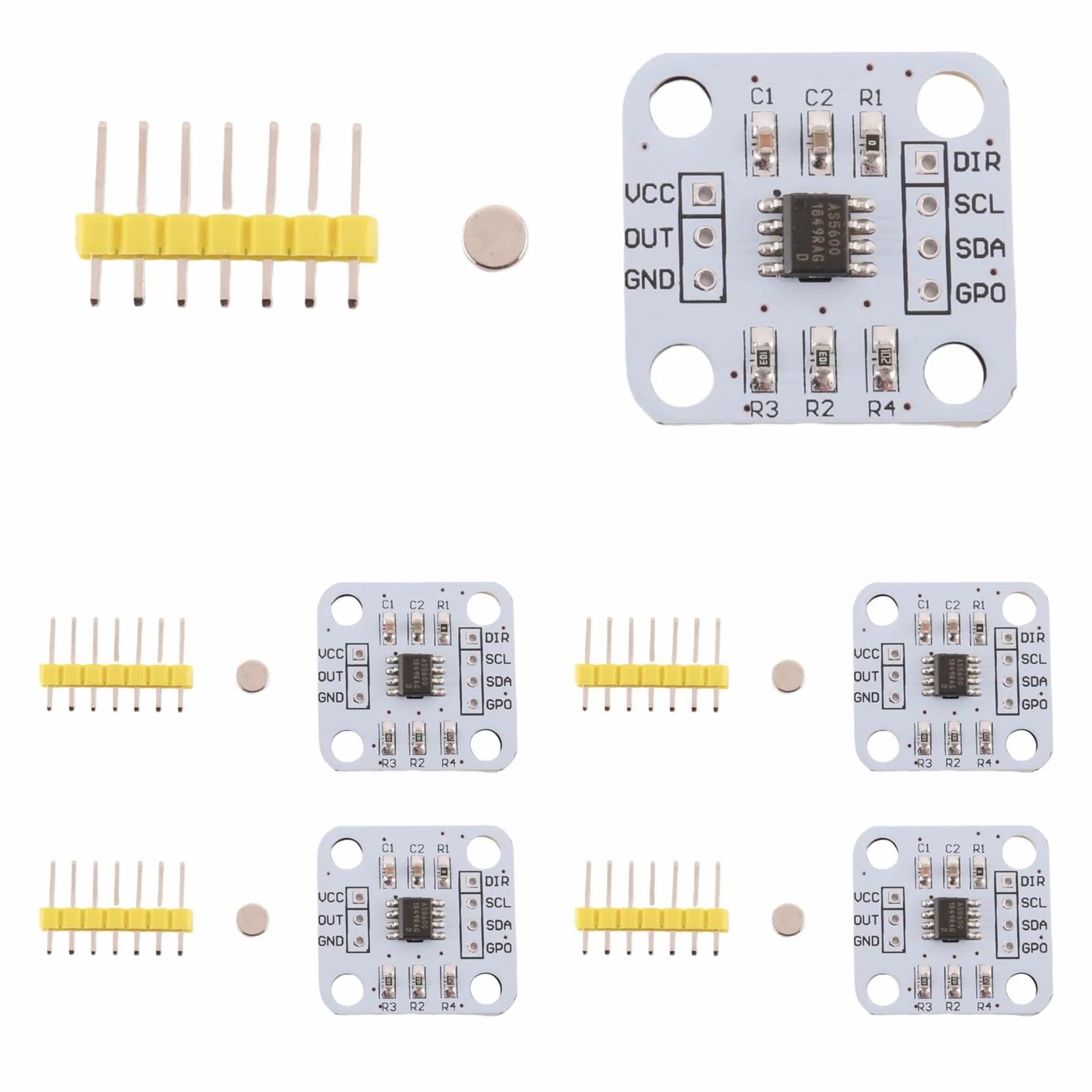 5 . AS5600 Magnetic Encoder Indukction Angle Measurement Sensor Module 12Bit High Precision