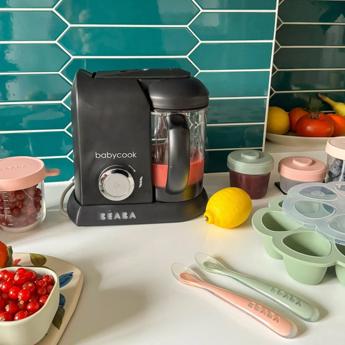BÉABA, Babycook Solo, Robot dla niemowląt 4 w 1, kuchenka parowa, dywersyfikacja żywności, małe doniczki dla niemowląt, czarne