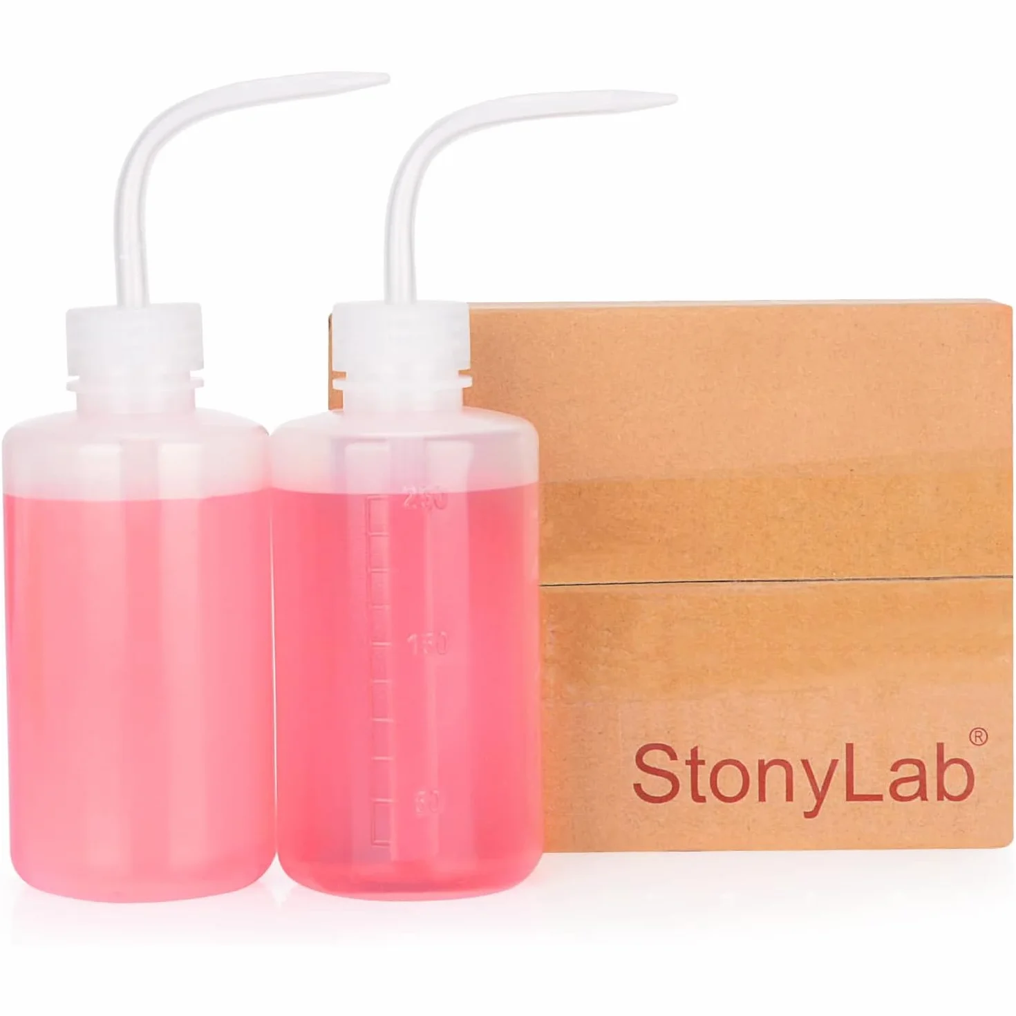 stonylab Butelka do mycia z tworzywa sztucznego, LDPE z wąskim otworem (250 ml, 2 sztuki)