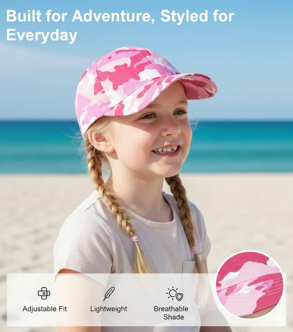 A2Z 4 Kids Dziewczęca czapka z daszkiem czapka z daszkiem trucker ochrona przeciwsłoneczna jednolity kolor oddychająca tkanina wygodne dopasowanie do codziennego noszenia lekkie sportowe nakrycia