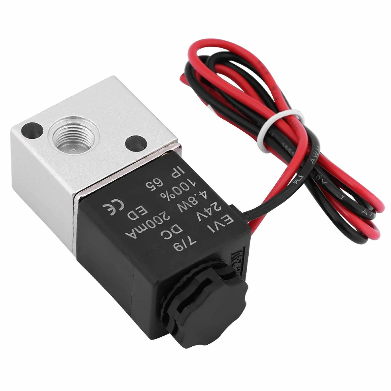 Elektrozawka powietrza, 1/8" 3V1-06 DC 12V/24V 3-drożny 2-pozycyjny BSP normalnie zamknięty elektryczny zawór powietrzny (DC24V)
