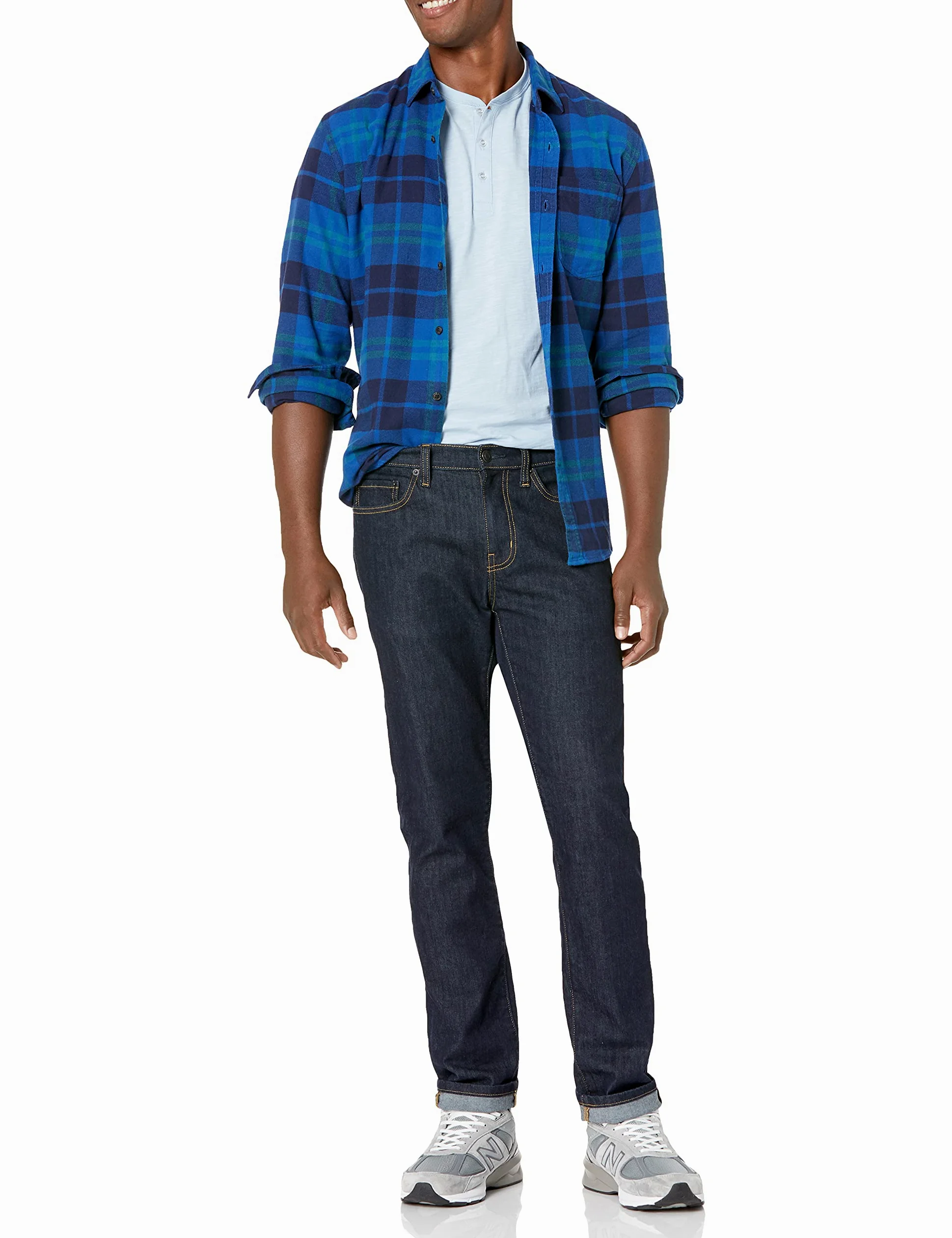 Amazon Essentials Mężczyźni Koszula flanelowa z długim rękawem (dostępna w wersjach Big i Tall)