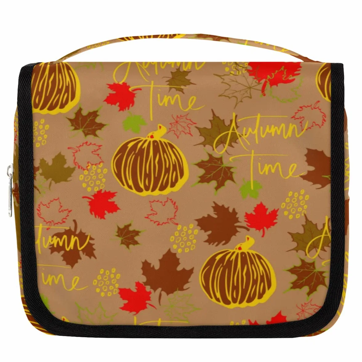 Jesień Halloween podróżna kosmetyczka Halloween dynia zmywanie torebka unisex wiszące przybory toaletowe kosmetyczne organizer do makijażu, wielobarwny, Jeden rozmiar